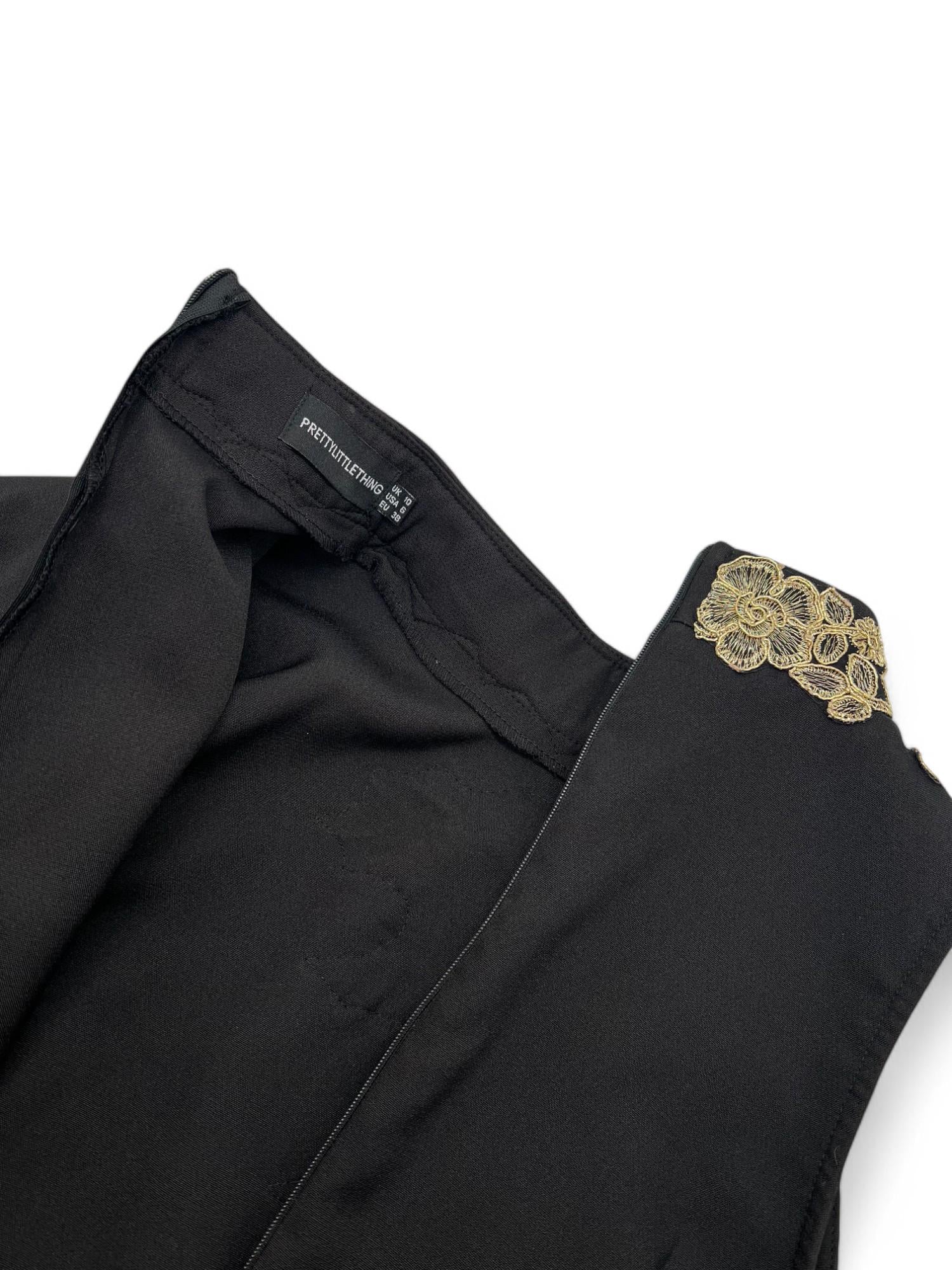 Abito da Sera Vintage Nero con Ricami Dorati
