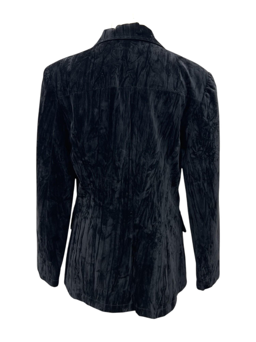 Giacca in velluto nero con effetto stropicciato