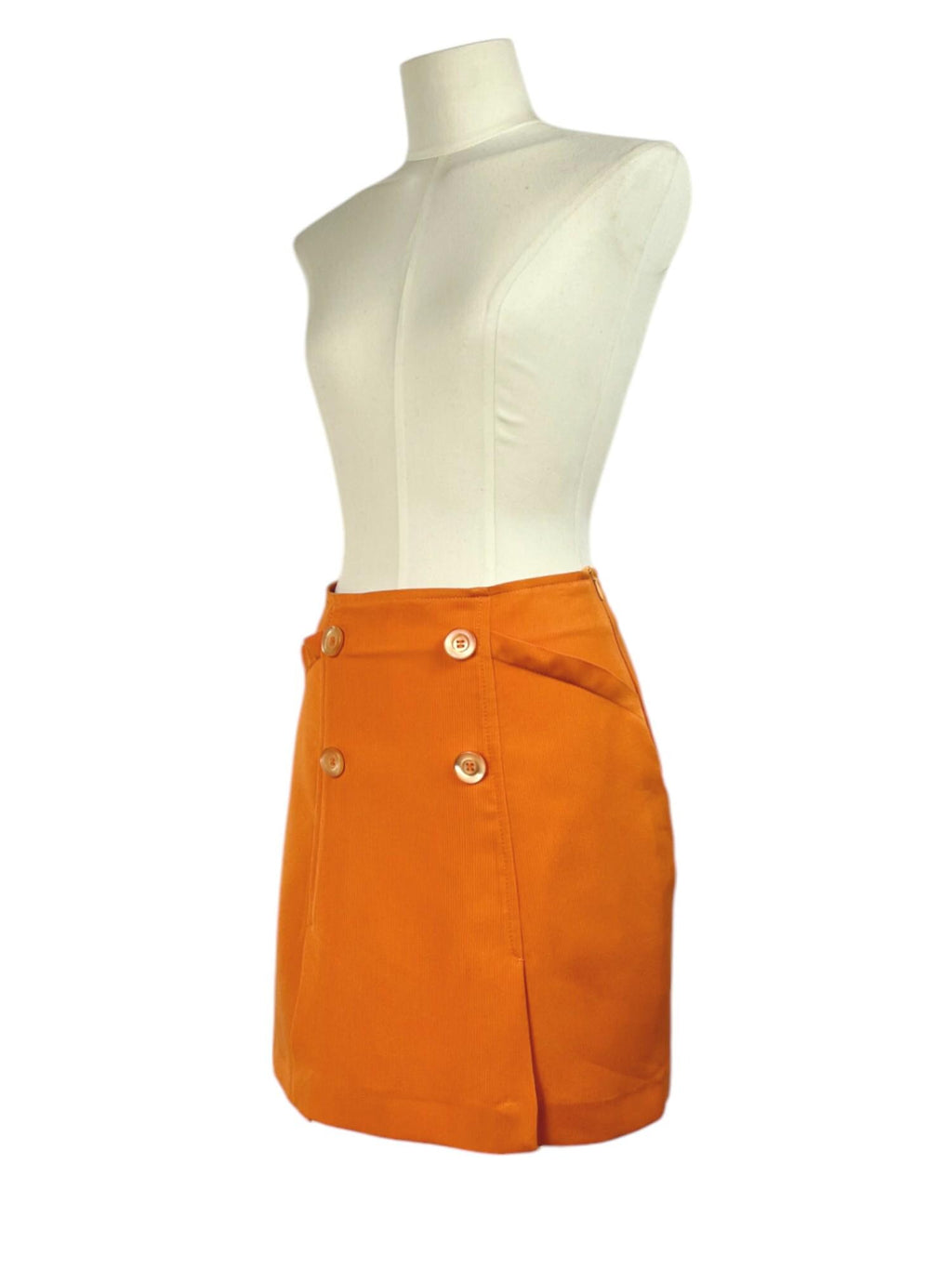 Minigonna vintage arancione a vita alta