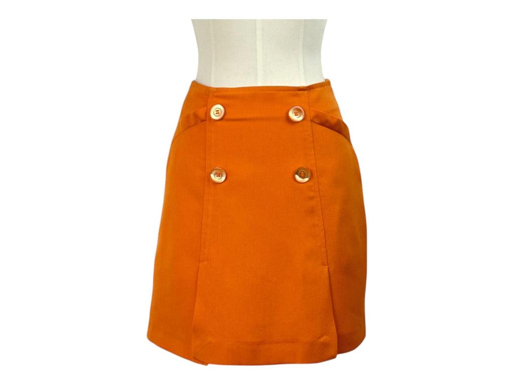 Minigonna vintage arancione a vita alta