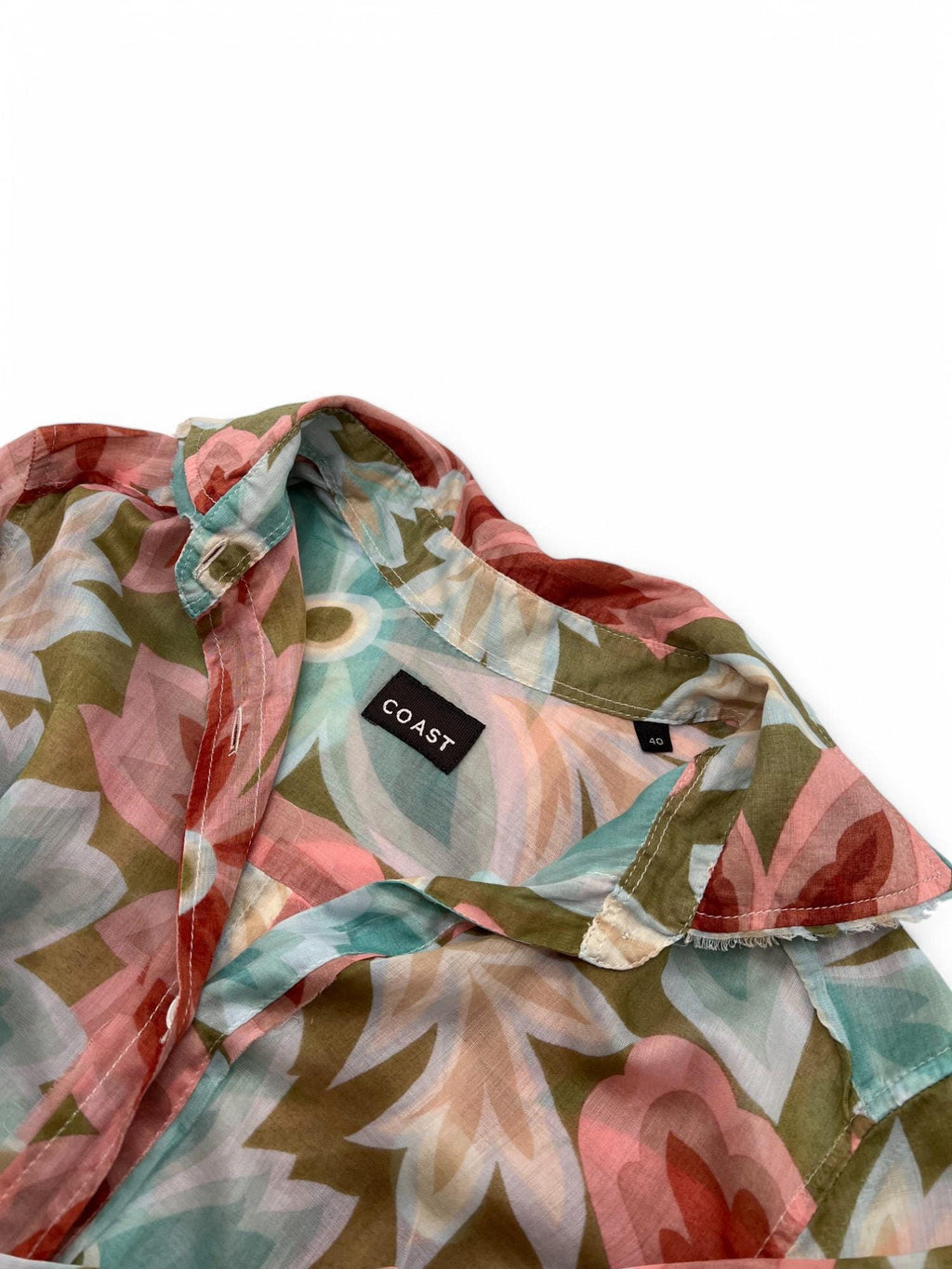 Camicia con pattern floreale rosa e azzurro