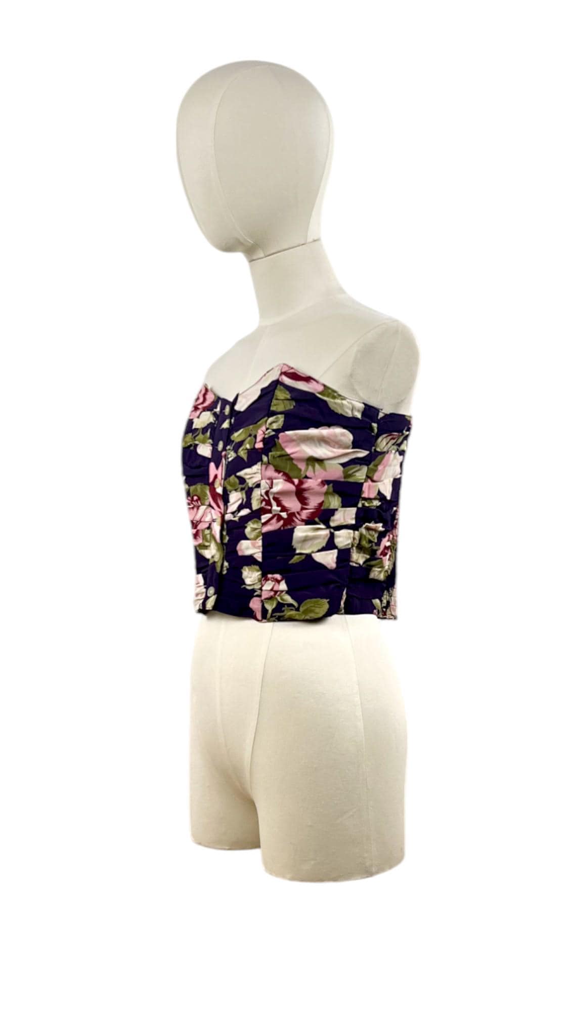 Corsetto vintage viola con motivo floreale
