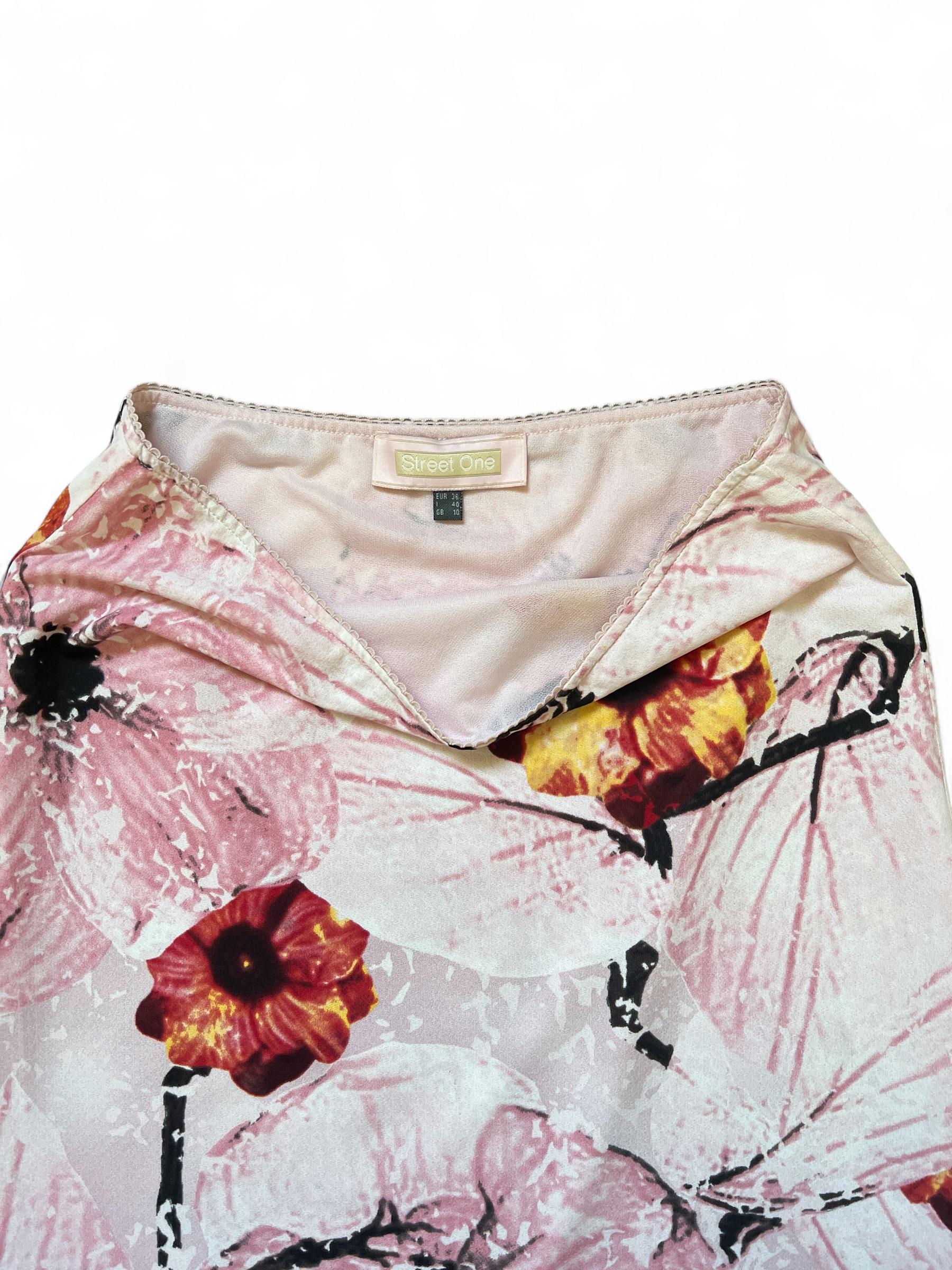 Gonna vintage stampata a fantasia floreale