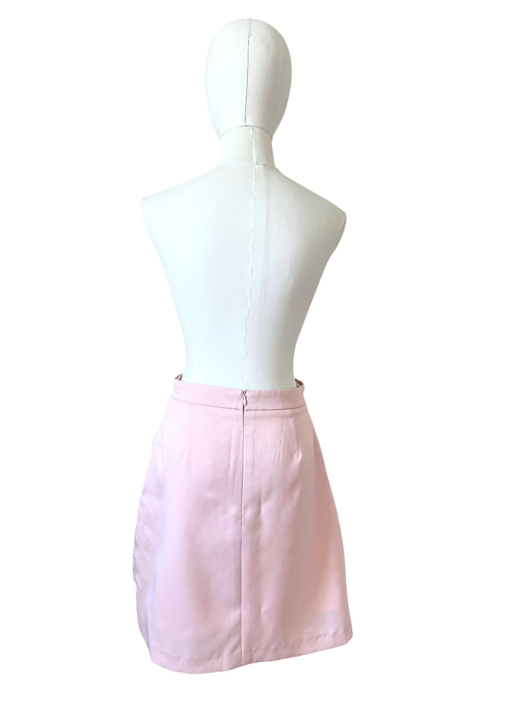 Mini gonna rosa con pizzo e paillettes