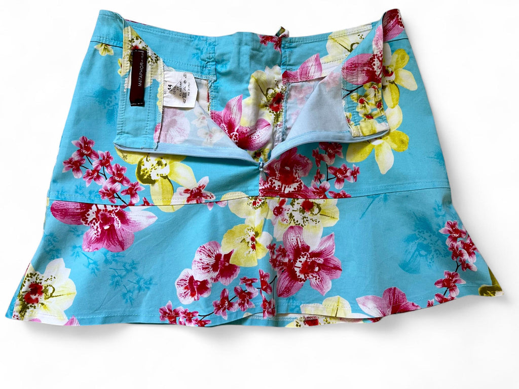 Minigonna Vintage Floreale con Lacci Frontali