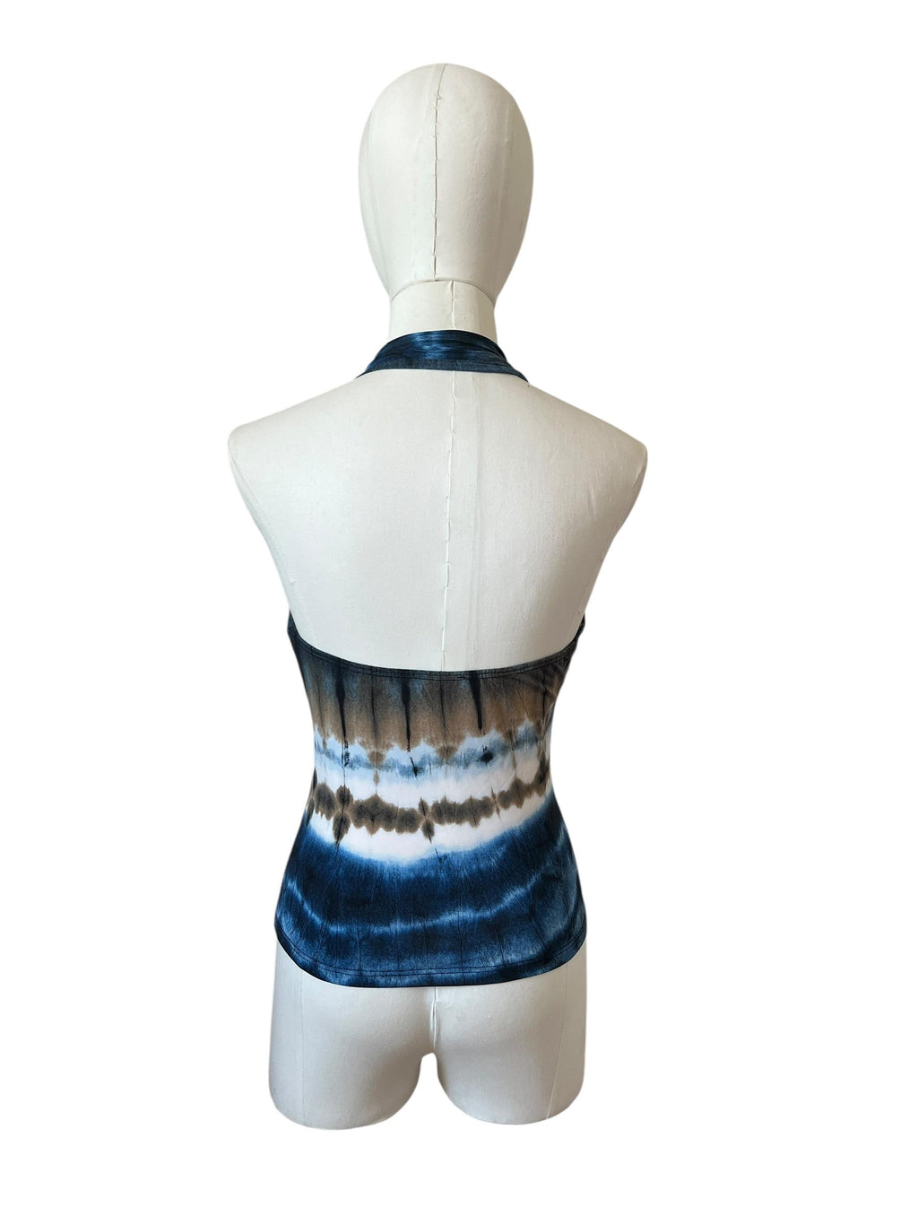 Top tie dye blu nero e marrone