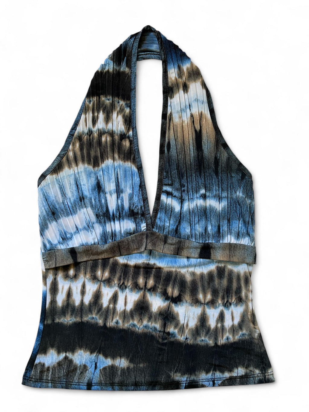 Top tie dye blu nero e marrone