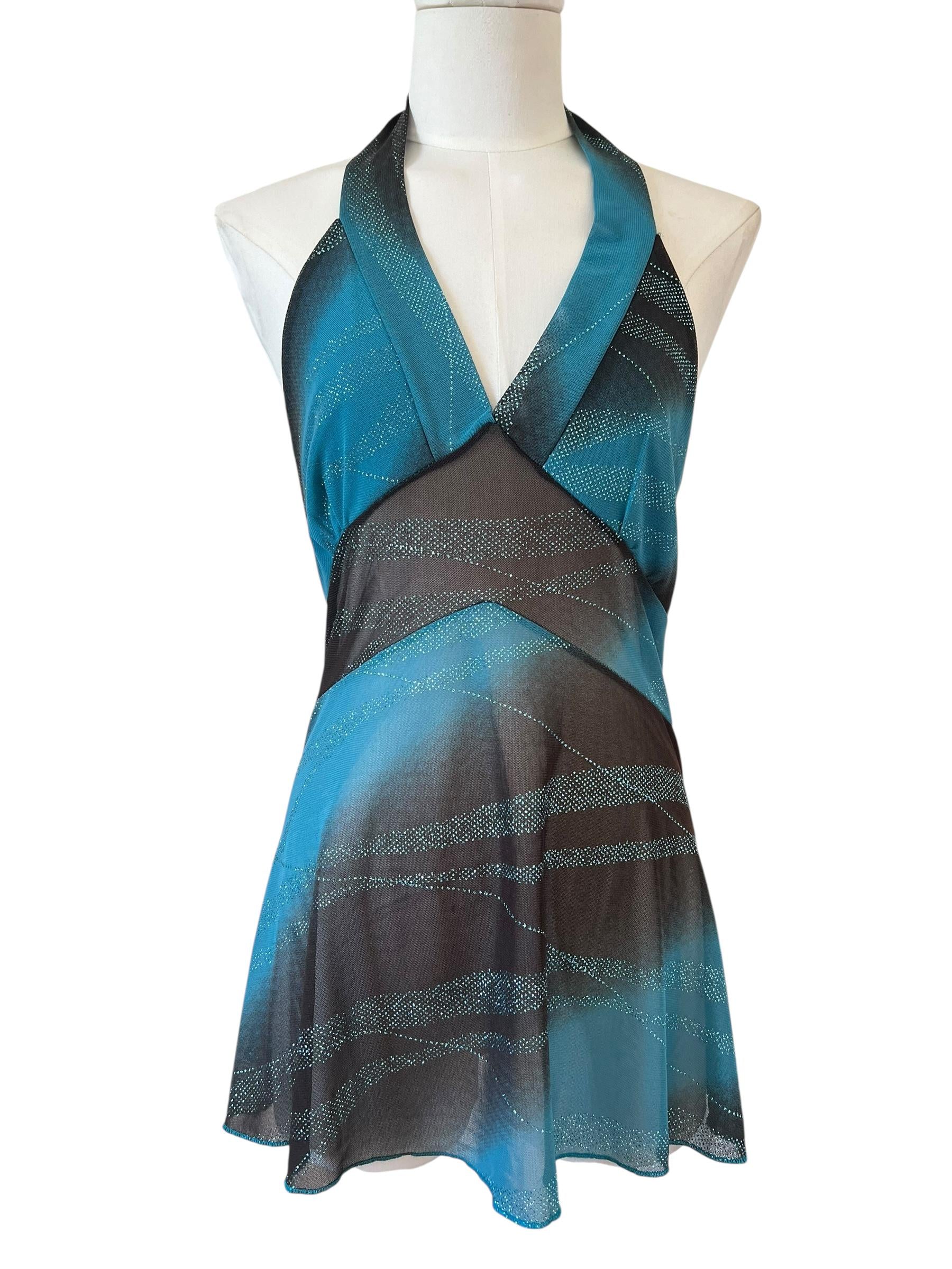 Top mesh stampato con filo di lurex