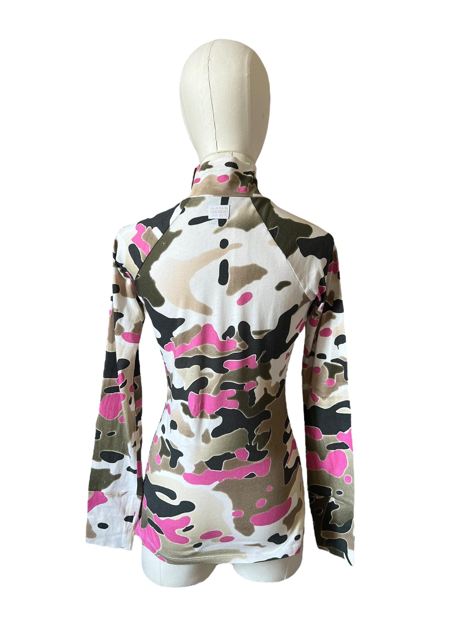 Top vintage mimetico con accenti rosa di G-star