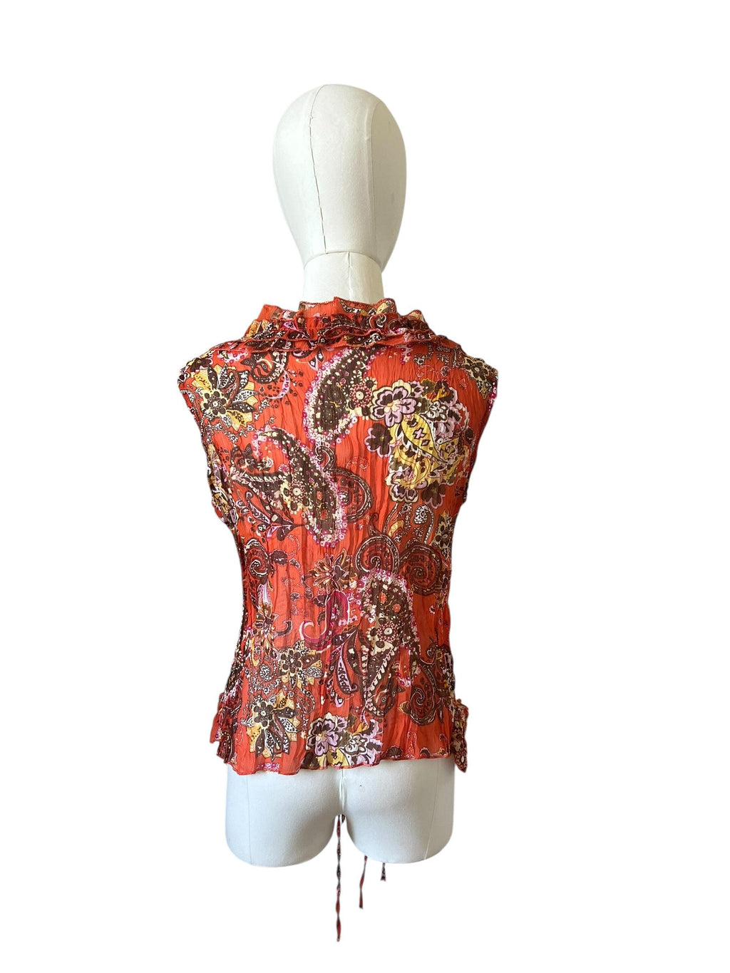 Camicia con ruffles stampata
