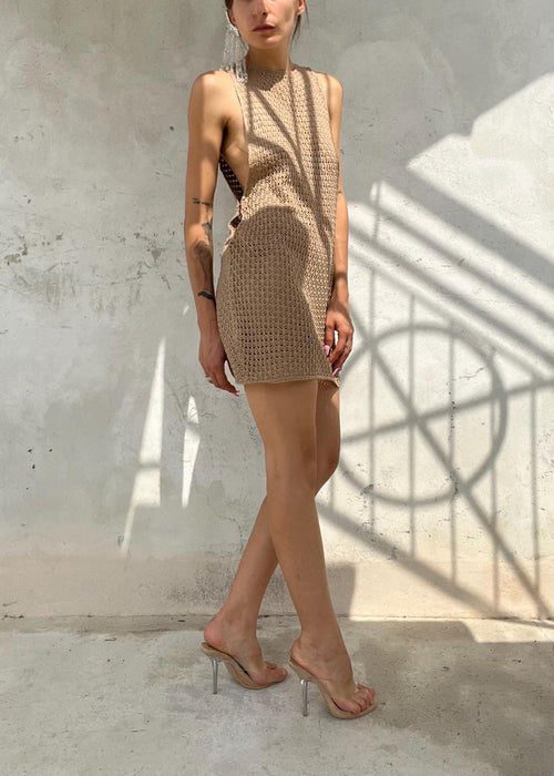 Abito Mini Estivo Crochet con Cut-Out