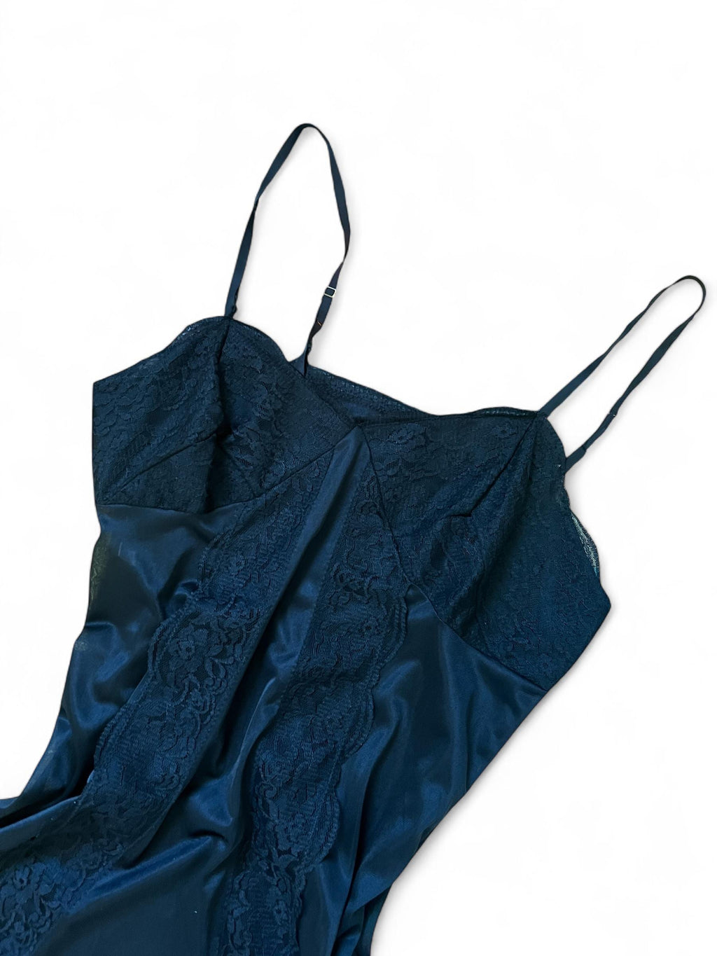 Abito / Sottoveste semi trasparente con coppe di pizzo e inserti di pizzo sul davanti e sul fondo