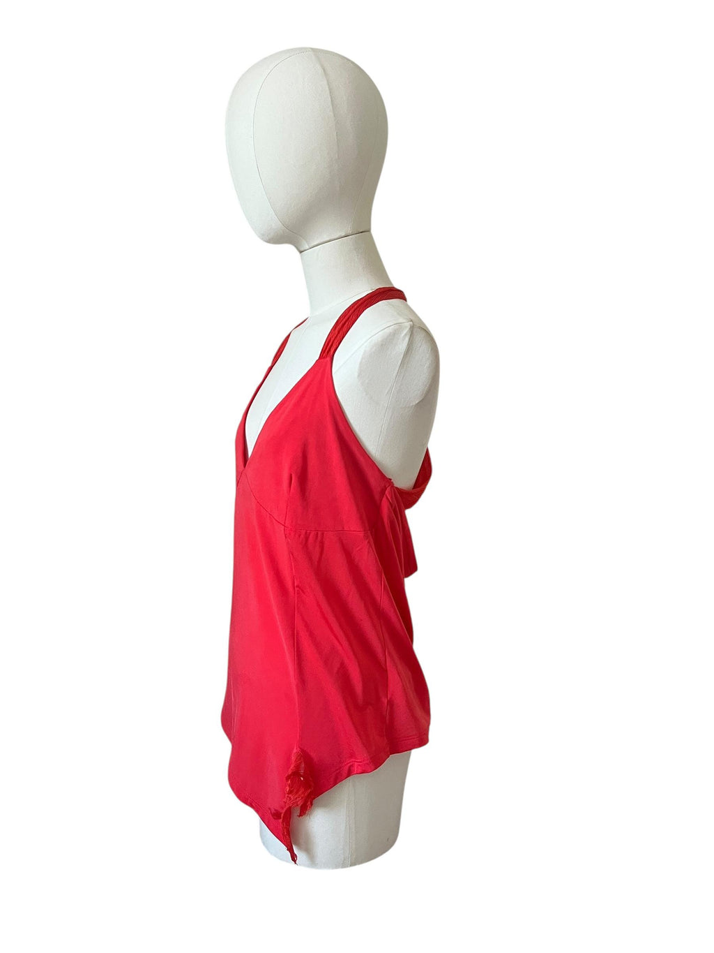 Top leggero smanicato con incrocio sul dietro
