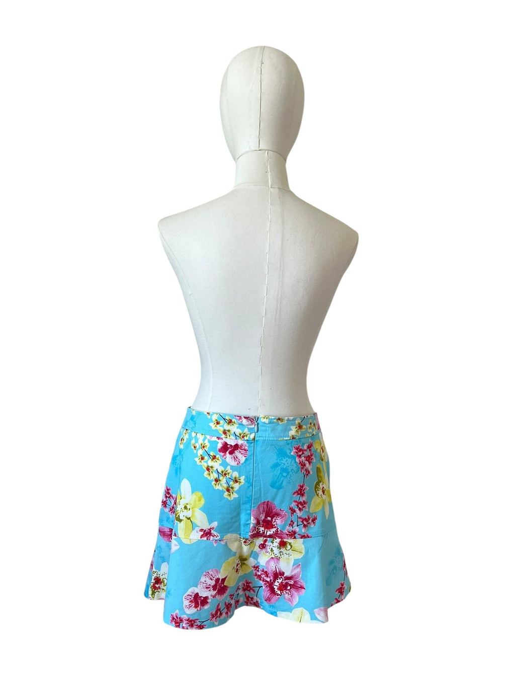 Minigonna Vintage Floreale con Lacci Frontali