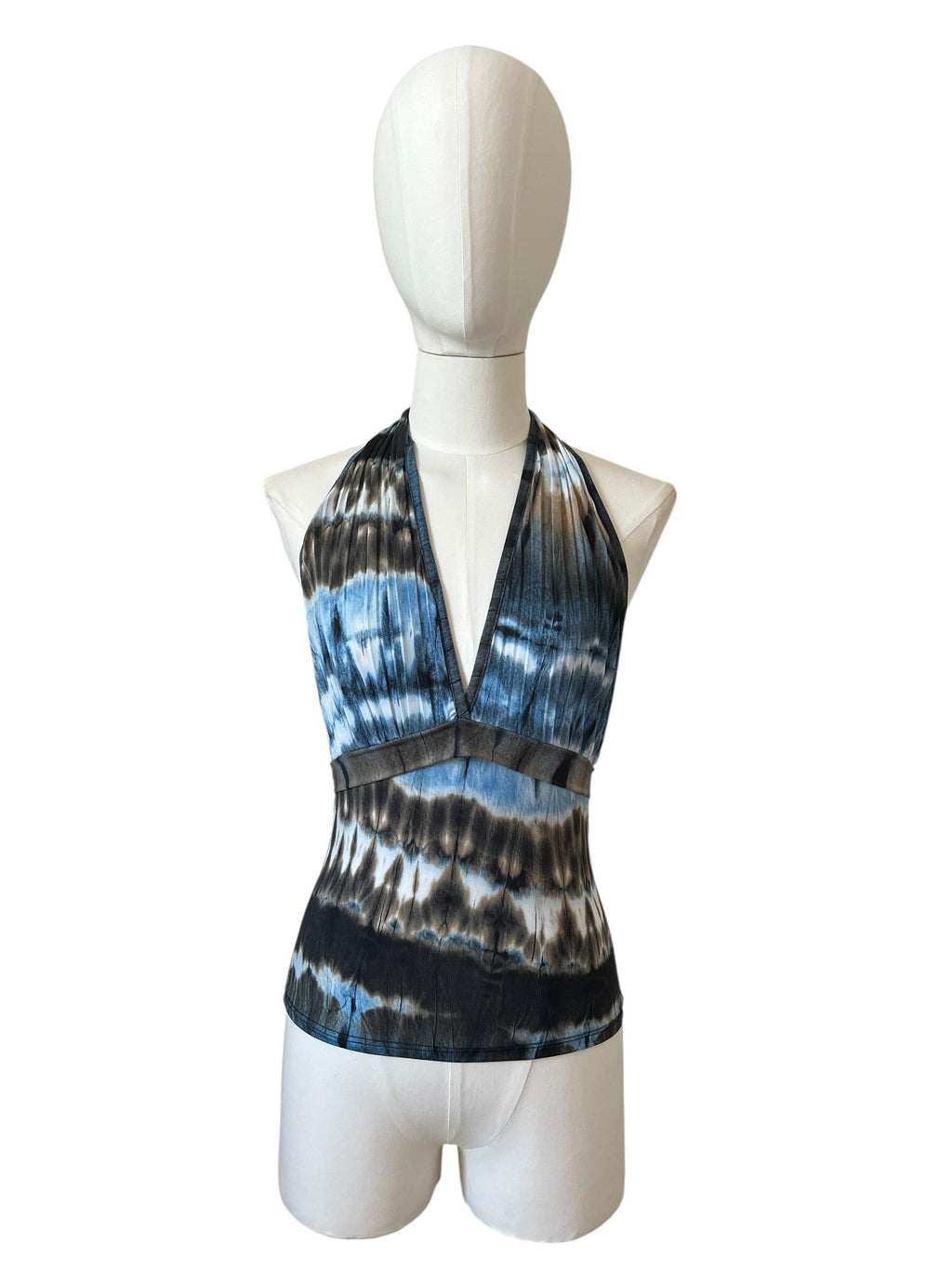 Top tie dye blu nero e marrone