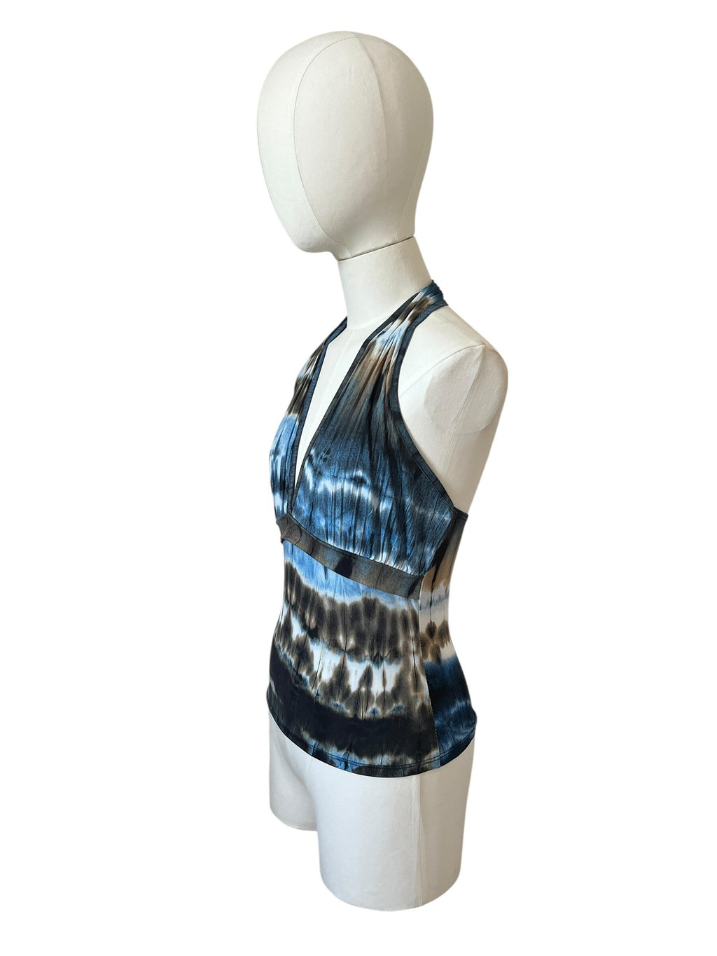 Top tie dye blu nero e marrone