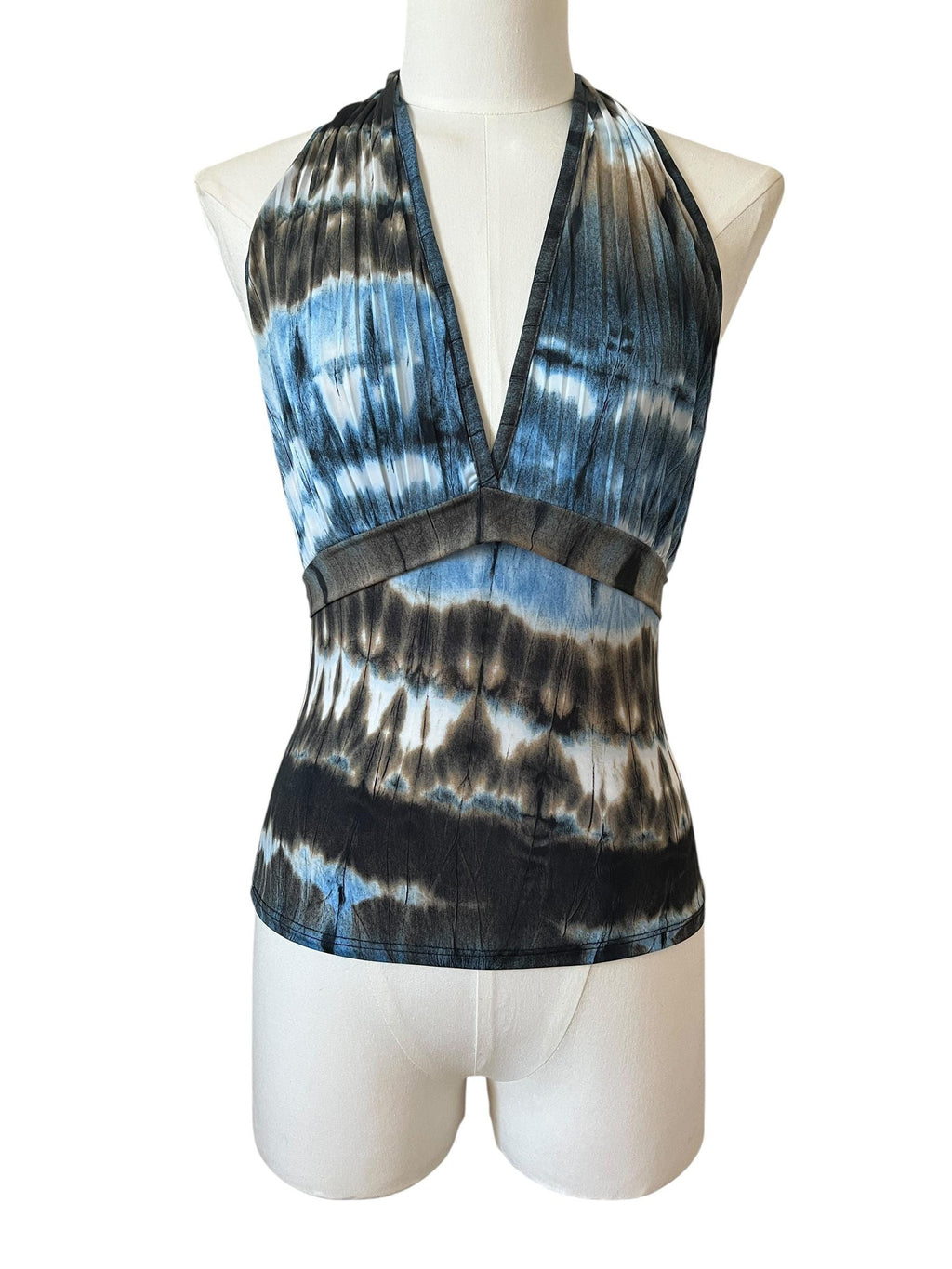 Top tie dye blu nero e marrone