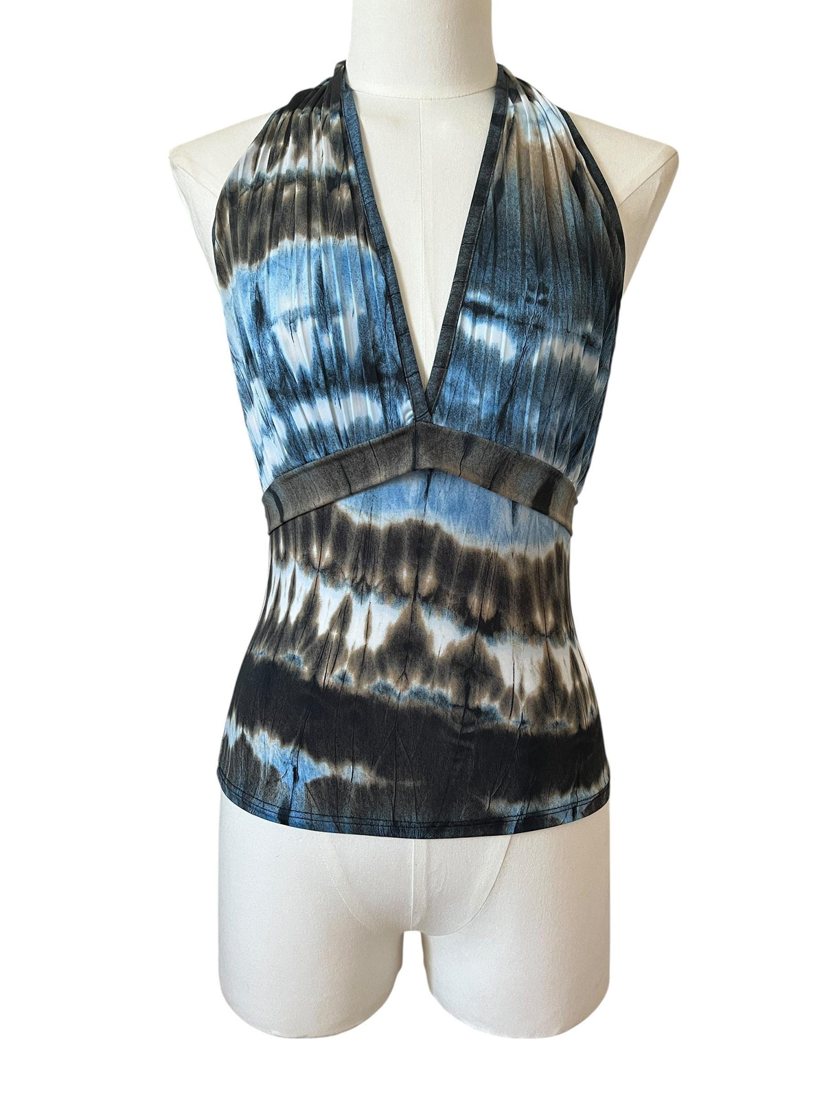 Top tie dye blu nero e marrone