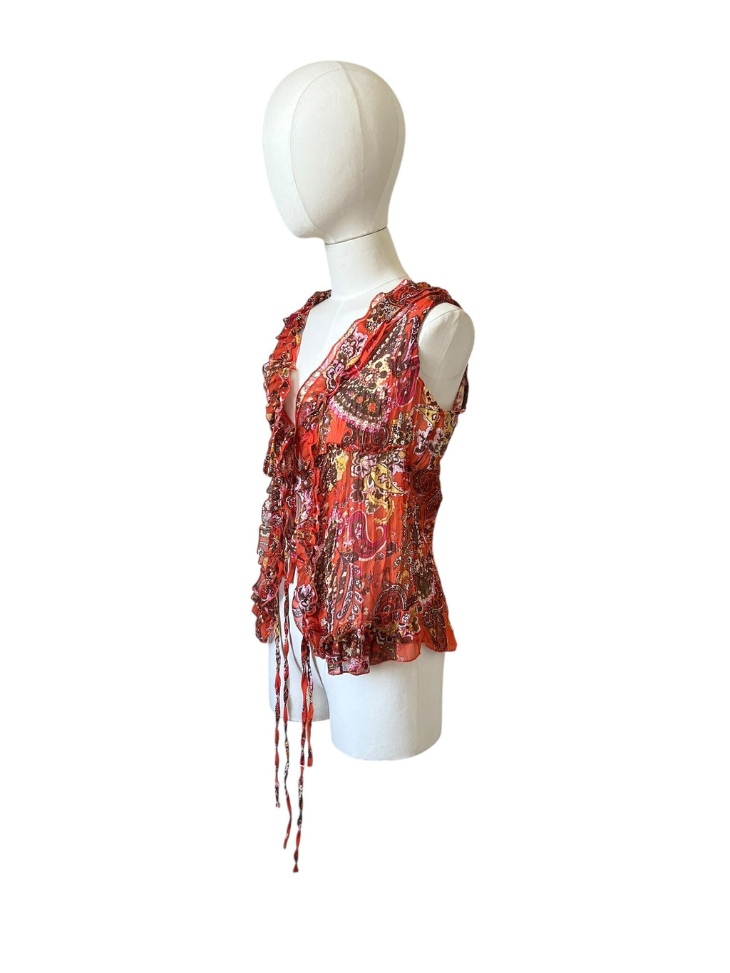 Camicia con ruffles stampata