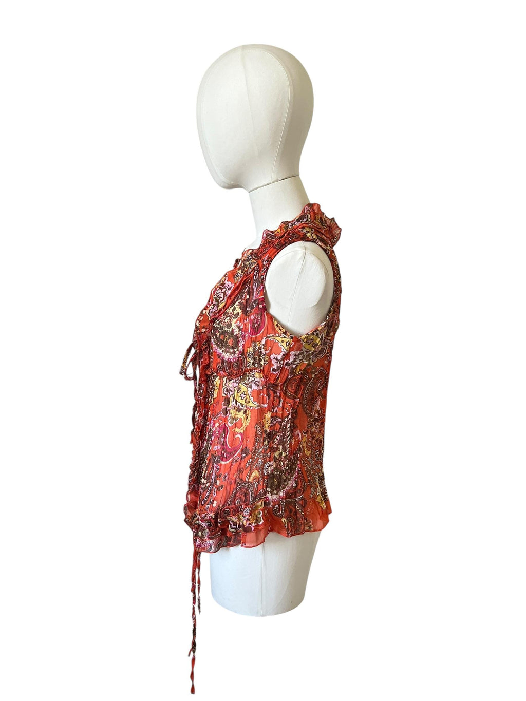 Camicia con ruffles stampata