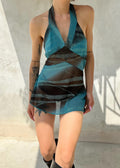 Top mesh stampato con filo di lurex