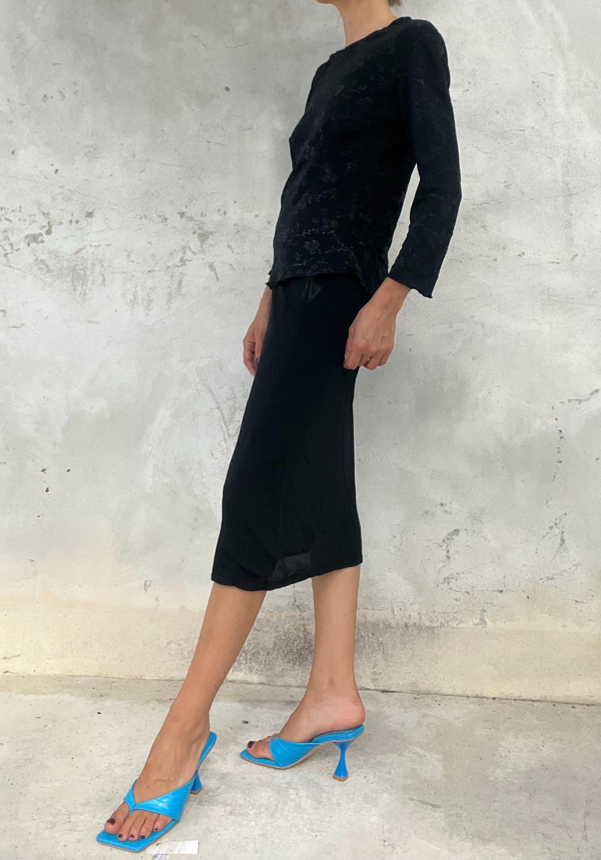 Made in Italy - Maglia vintage anni 2000 con motivo floreale lucente