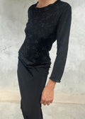 Made in Italy - Maglia vintage anni 2000 con motivo floreale lucente