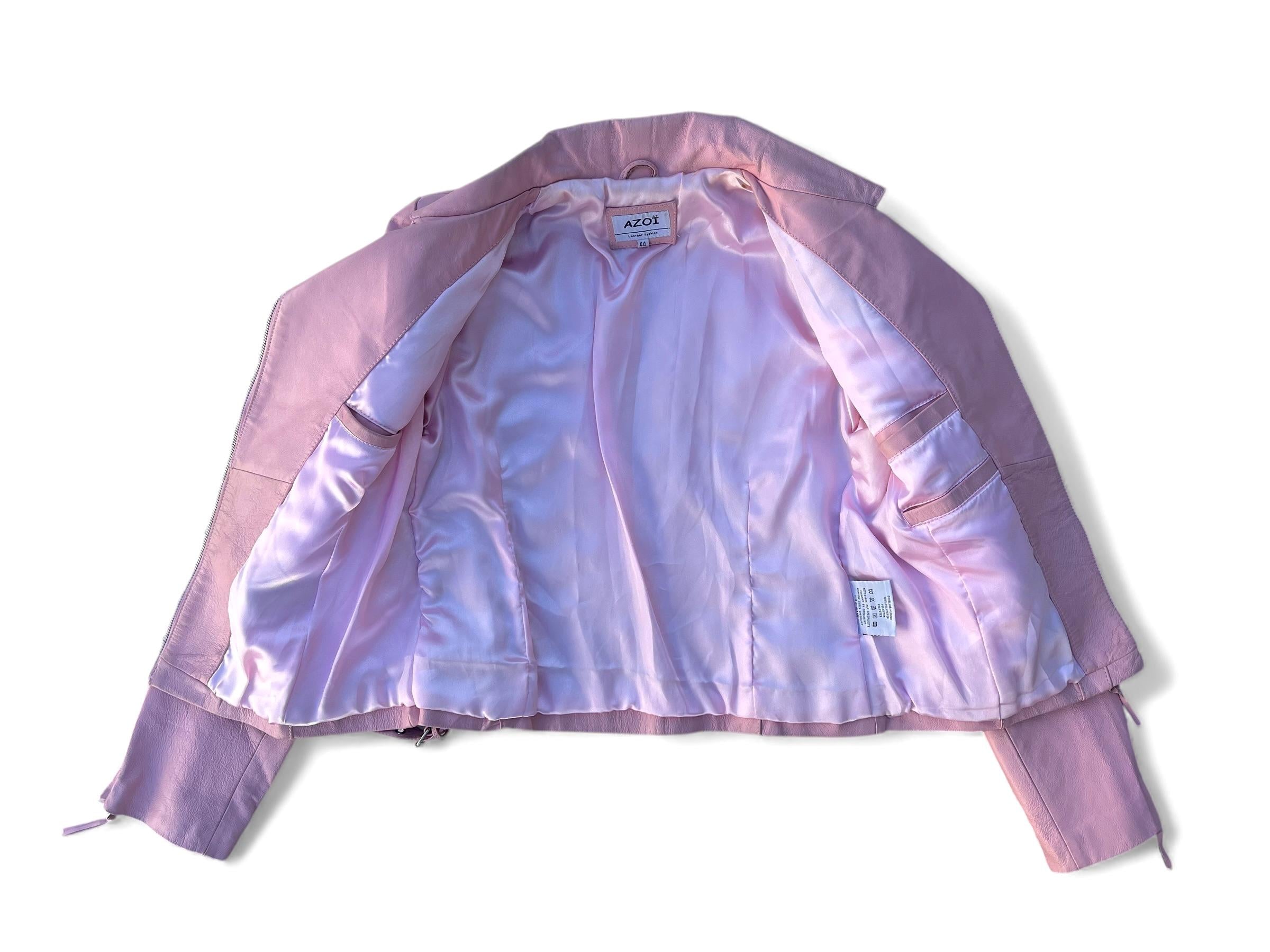 Chiodo vintage di pelle rosa