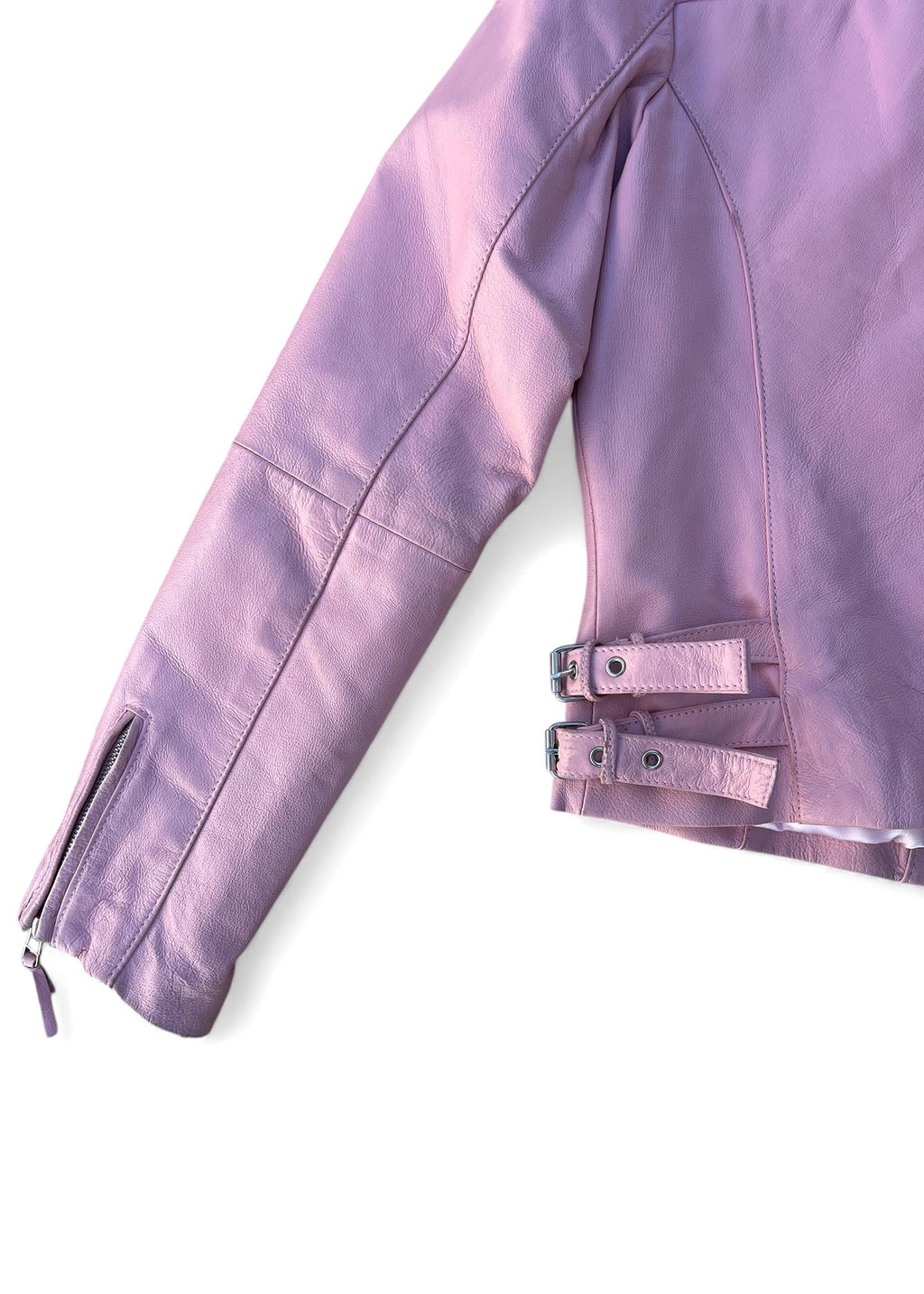 Chiodo vintage di pelle rosa
