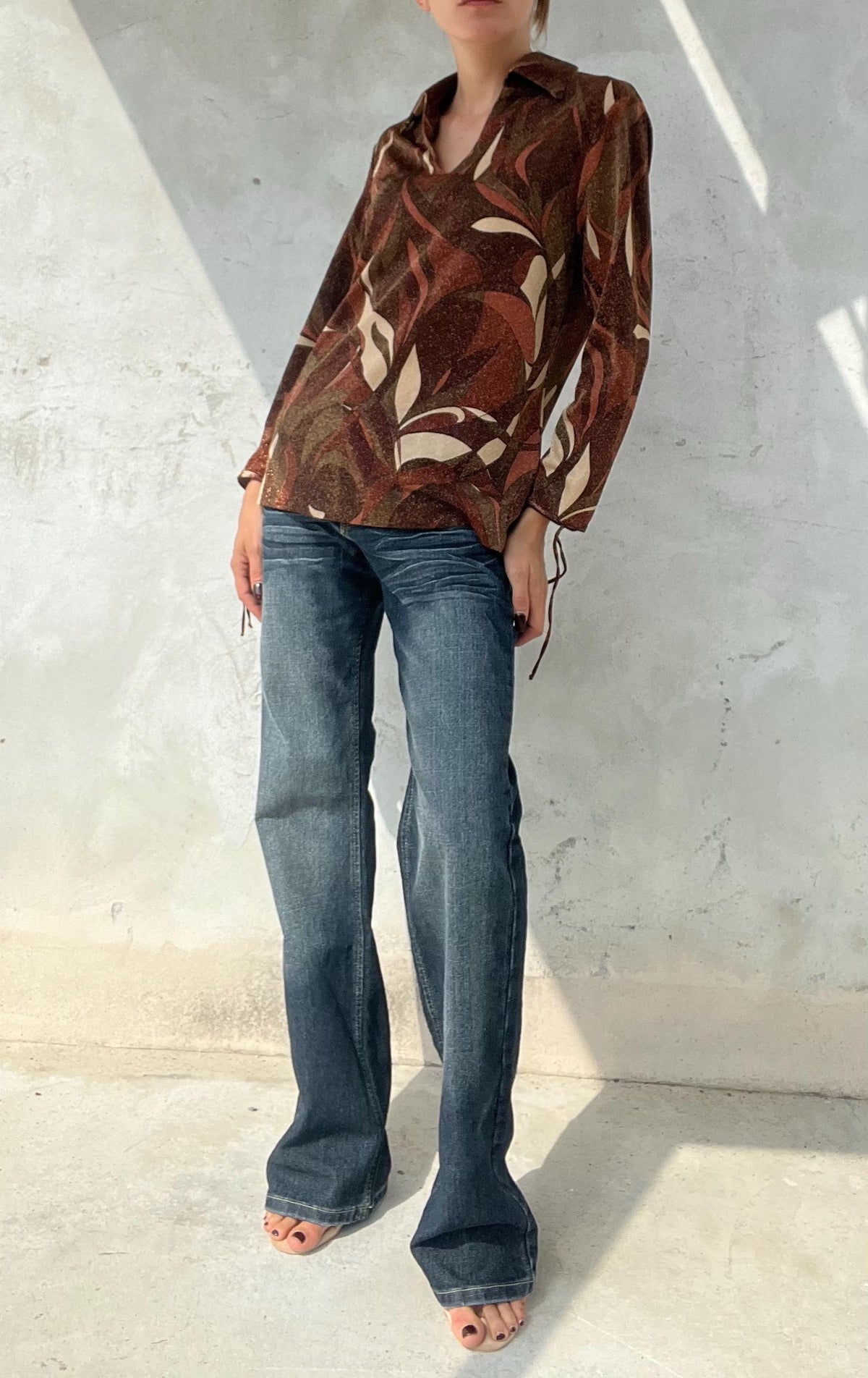 Maglia maniche lunghe con fantasia organica
