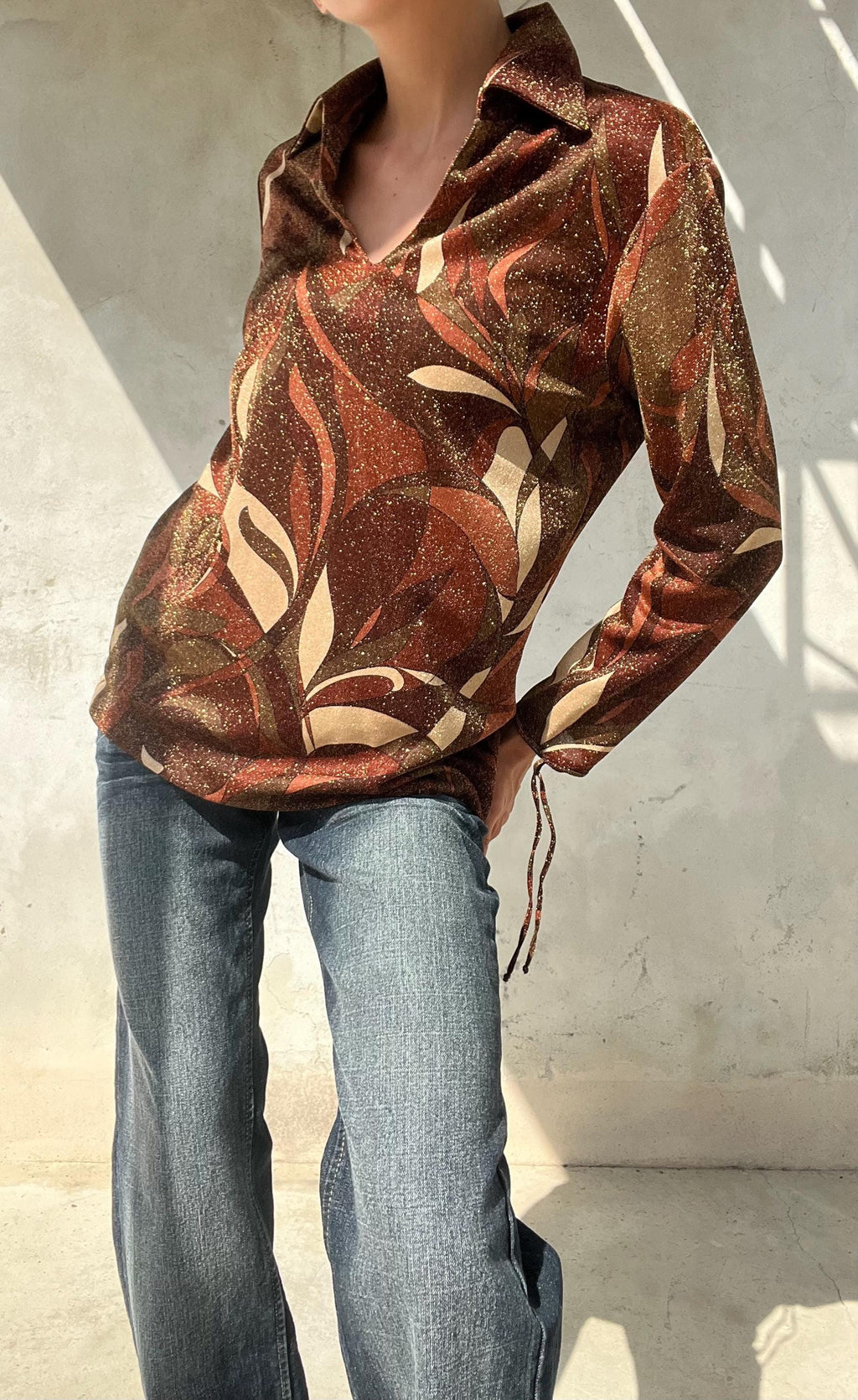 Maglia maniche lunghe con fantasia organica