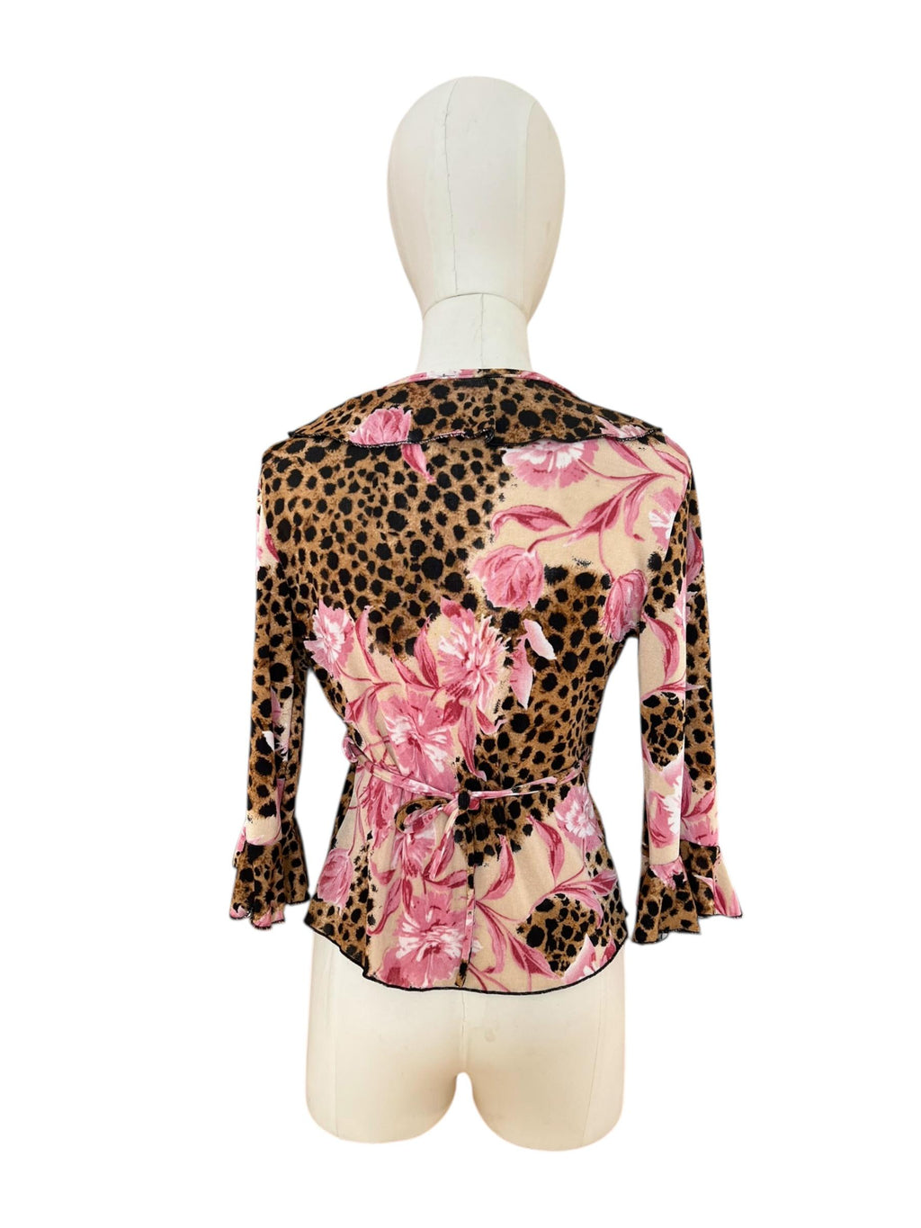 Top vintage incrociato leopardato