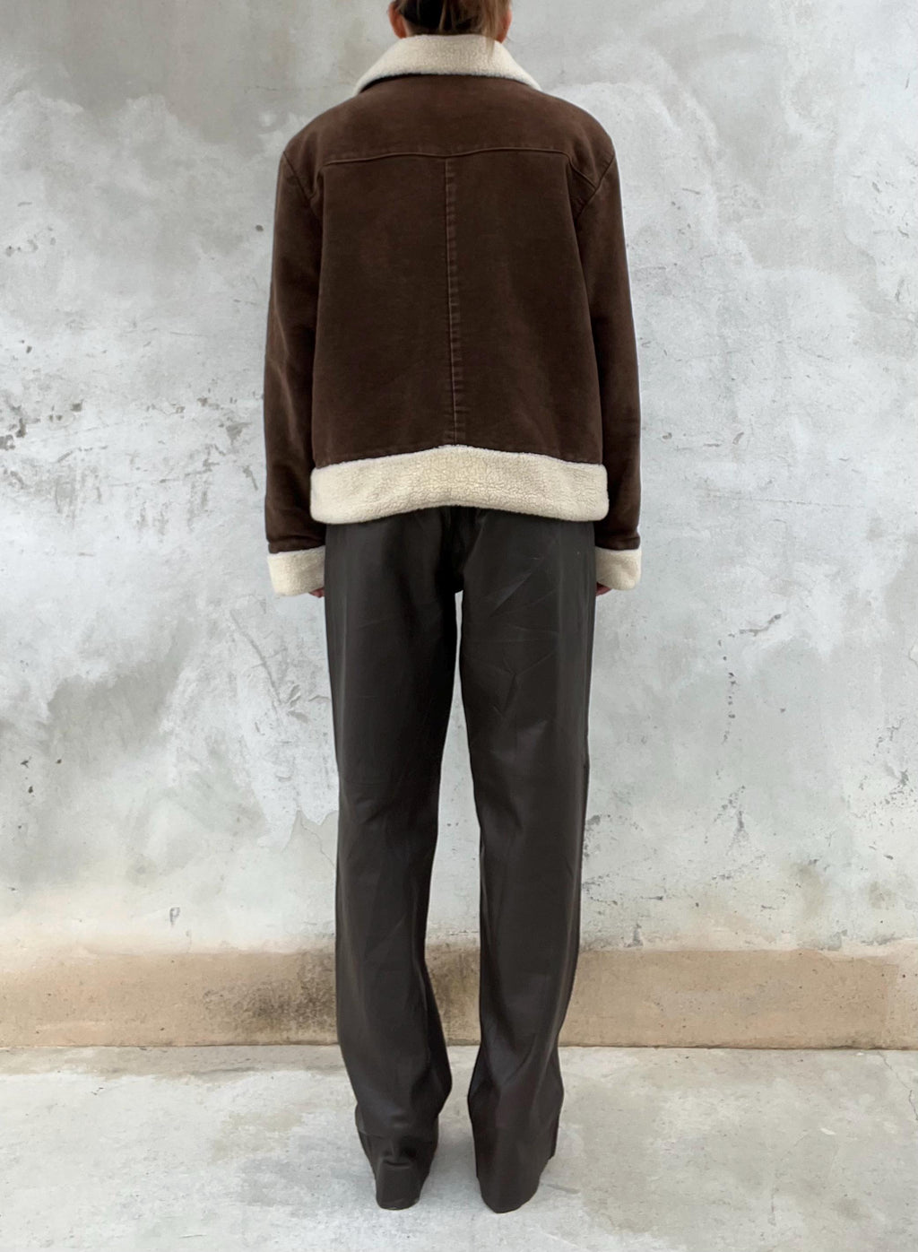 Shearling marrone di cotone
