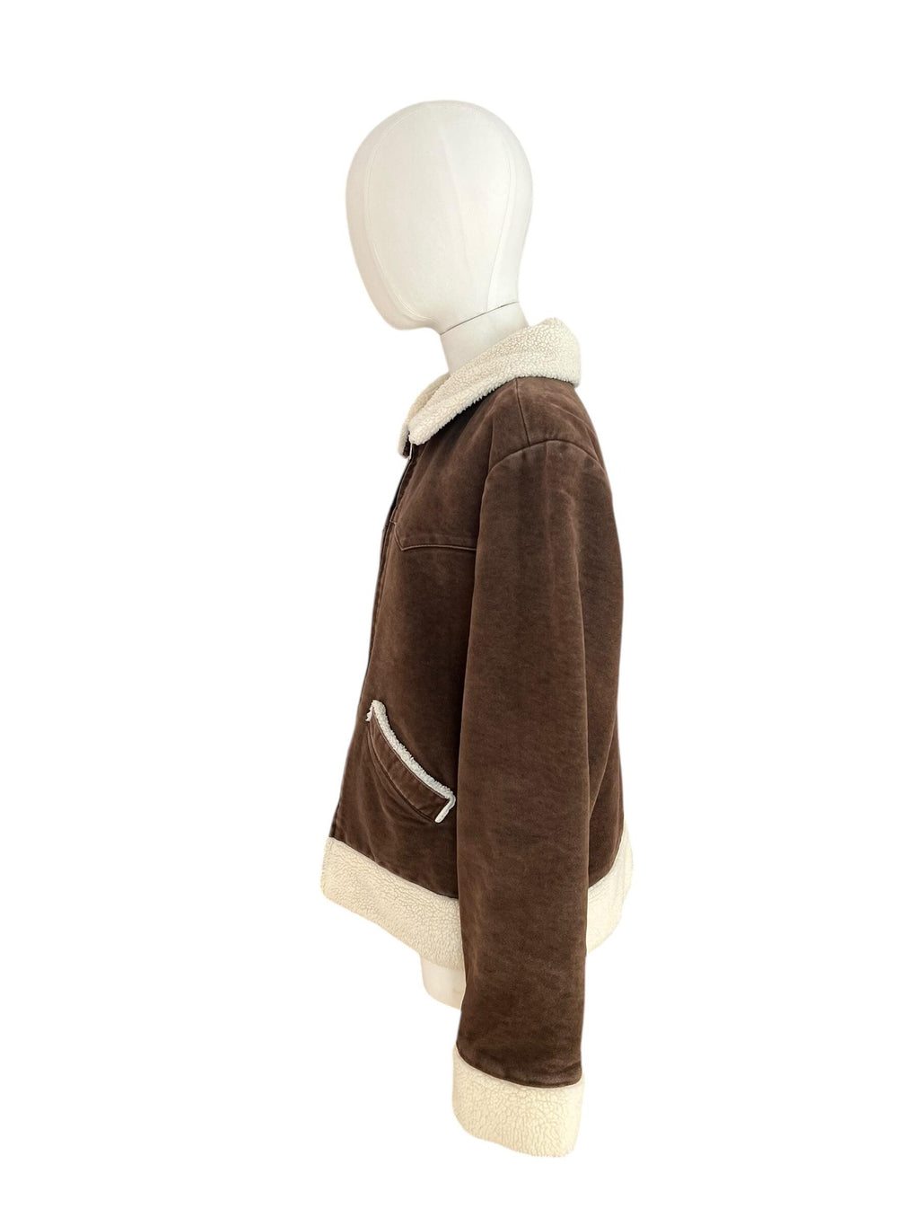 Shearling marrone di cotone