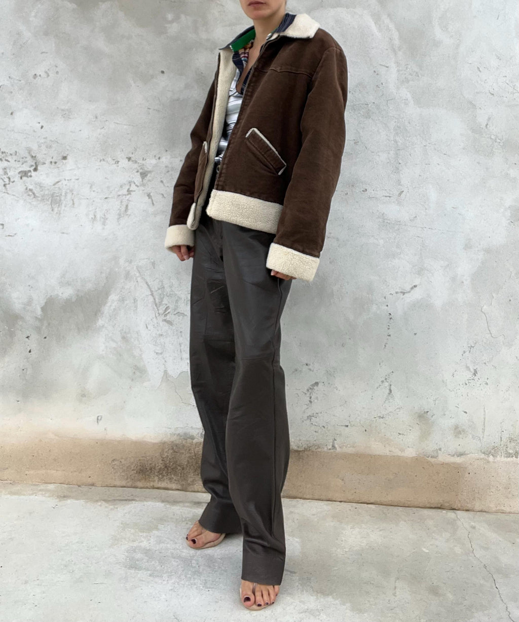 Shearling marrone di cotone