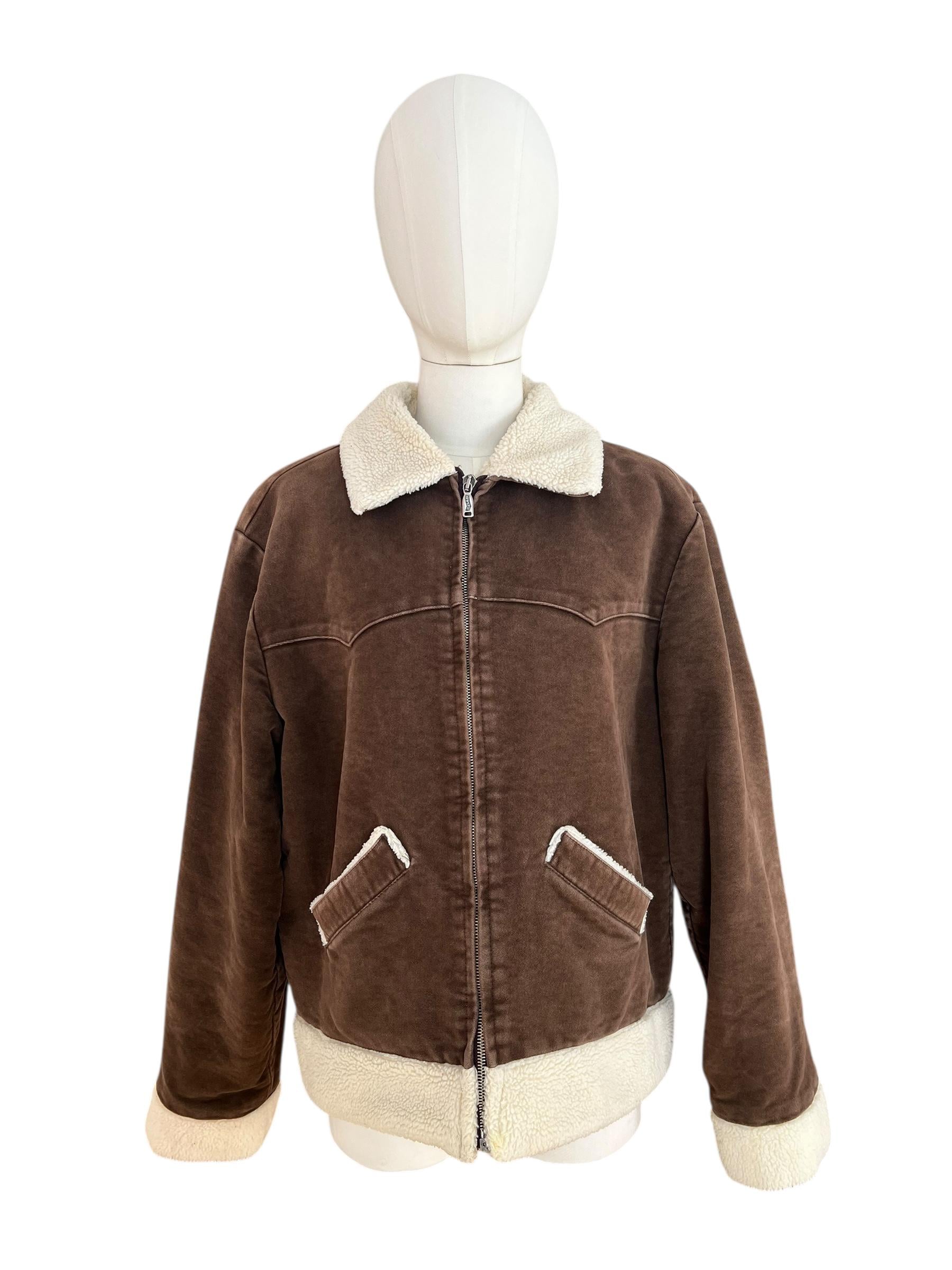 Shearling marrone di cotone