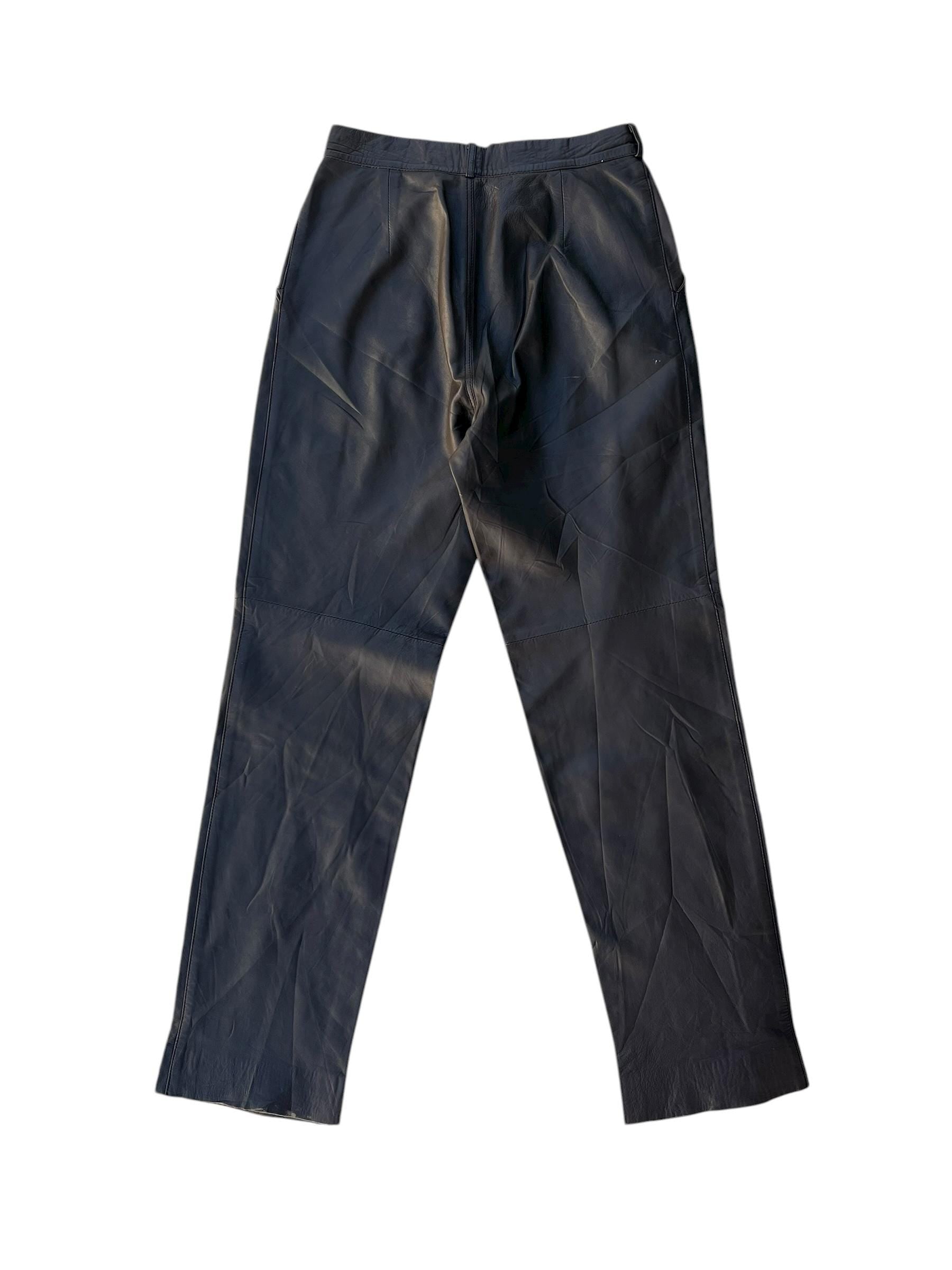 Pantaloni vintage in pelle marrone