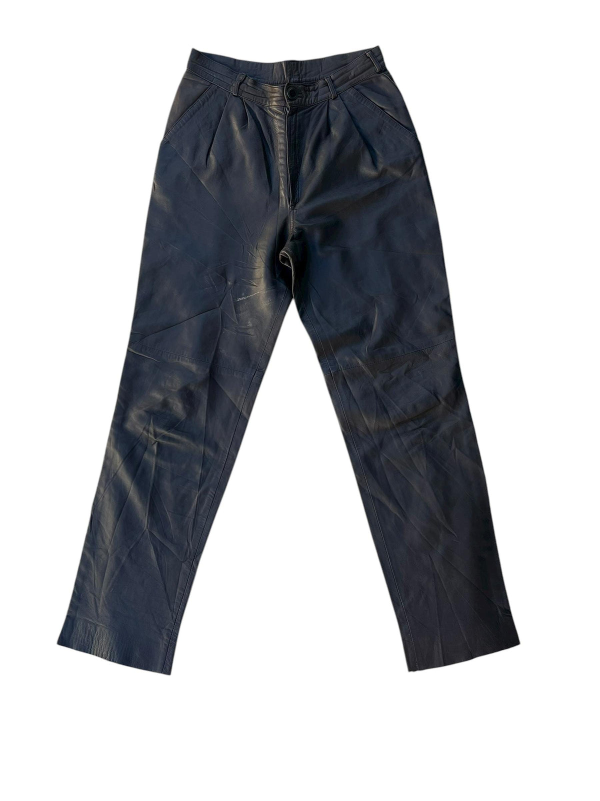 Pantaloni vintage in pelle marrone