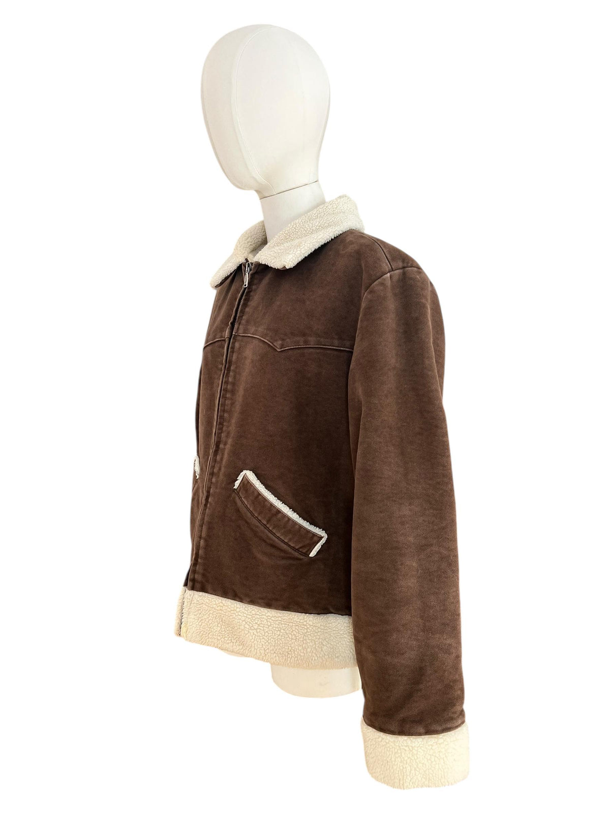 Shearling marrone di cotone