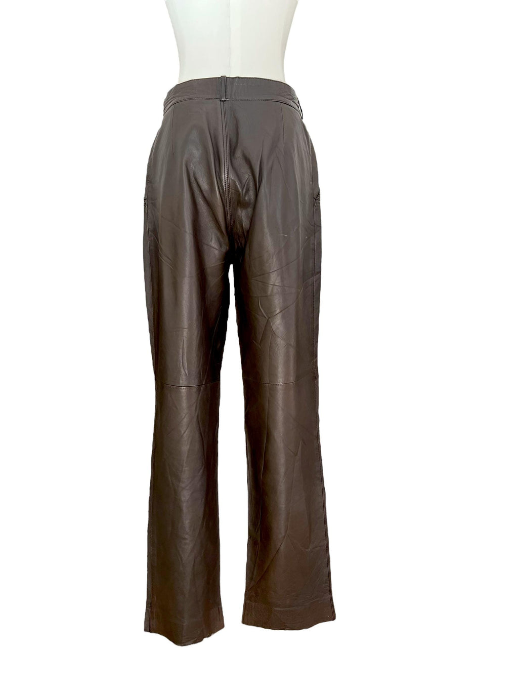 Pantaloni vintage in pelle marrone