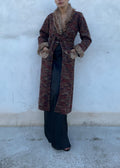 Cappotto vintage in maglia e finta pelliccia sui bordi