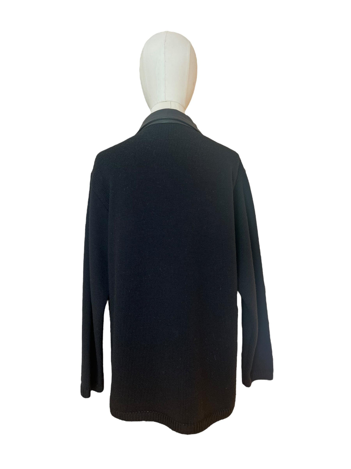 Giacca in pelle con inserti in maglia