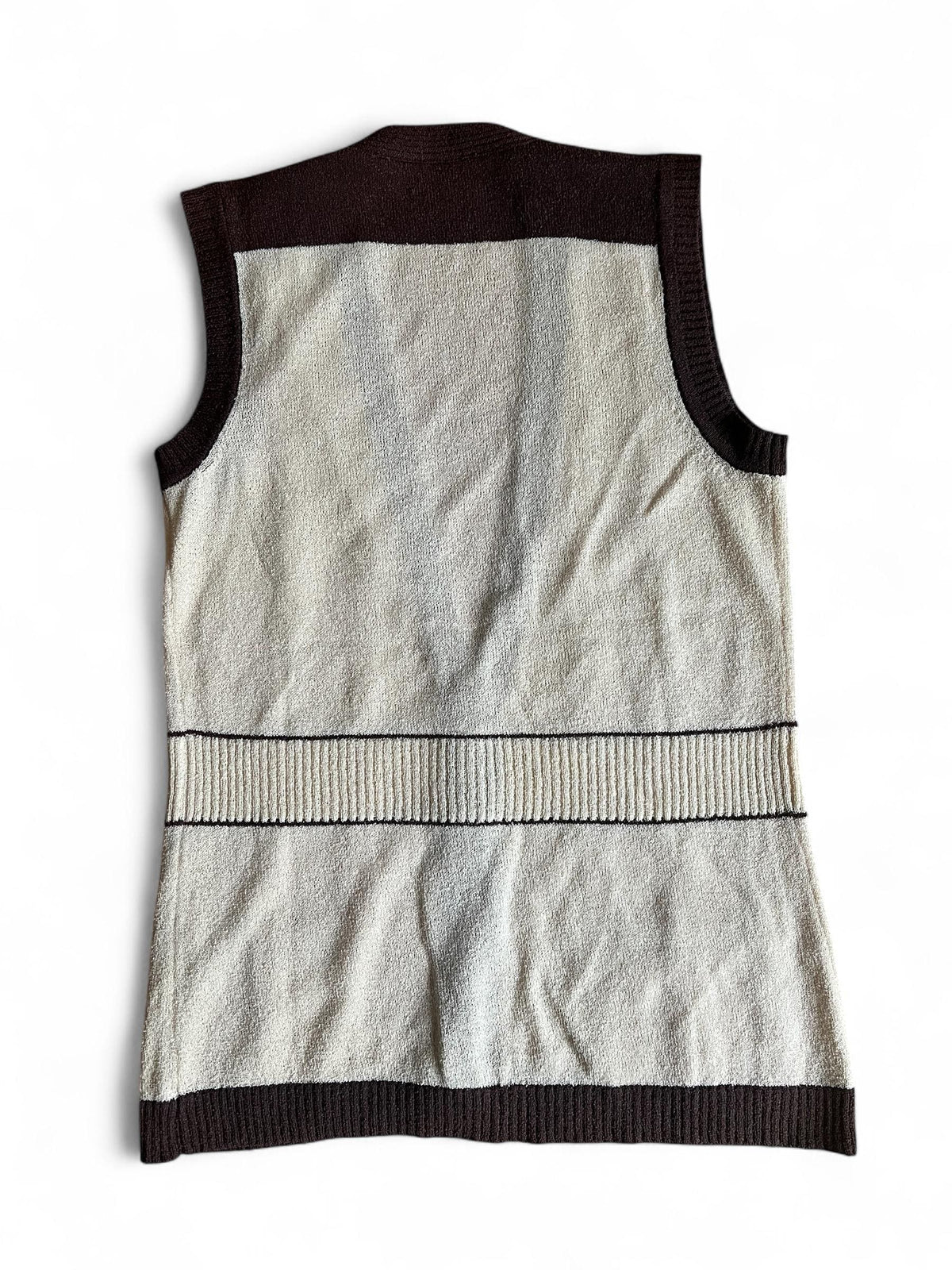 Cardigan anni 70 burro e marrone