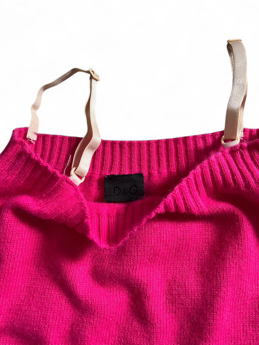 Top lana fucsia con spalline