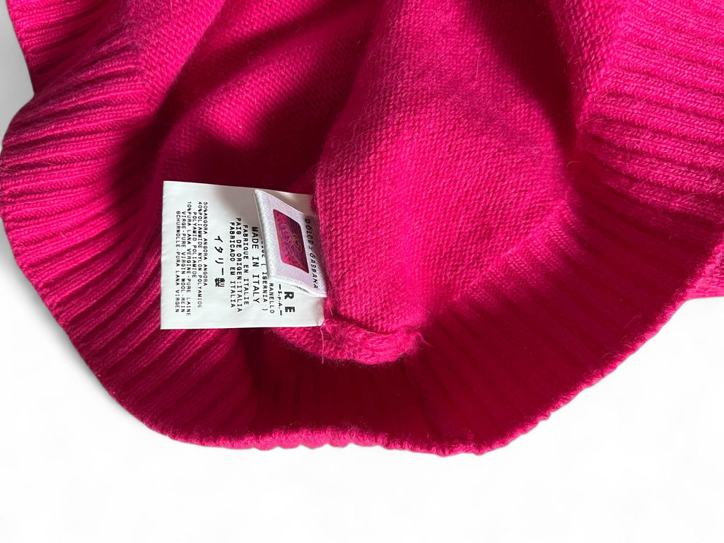 Top lana fucsia con spalline