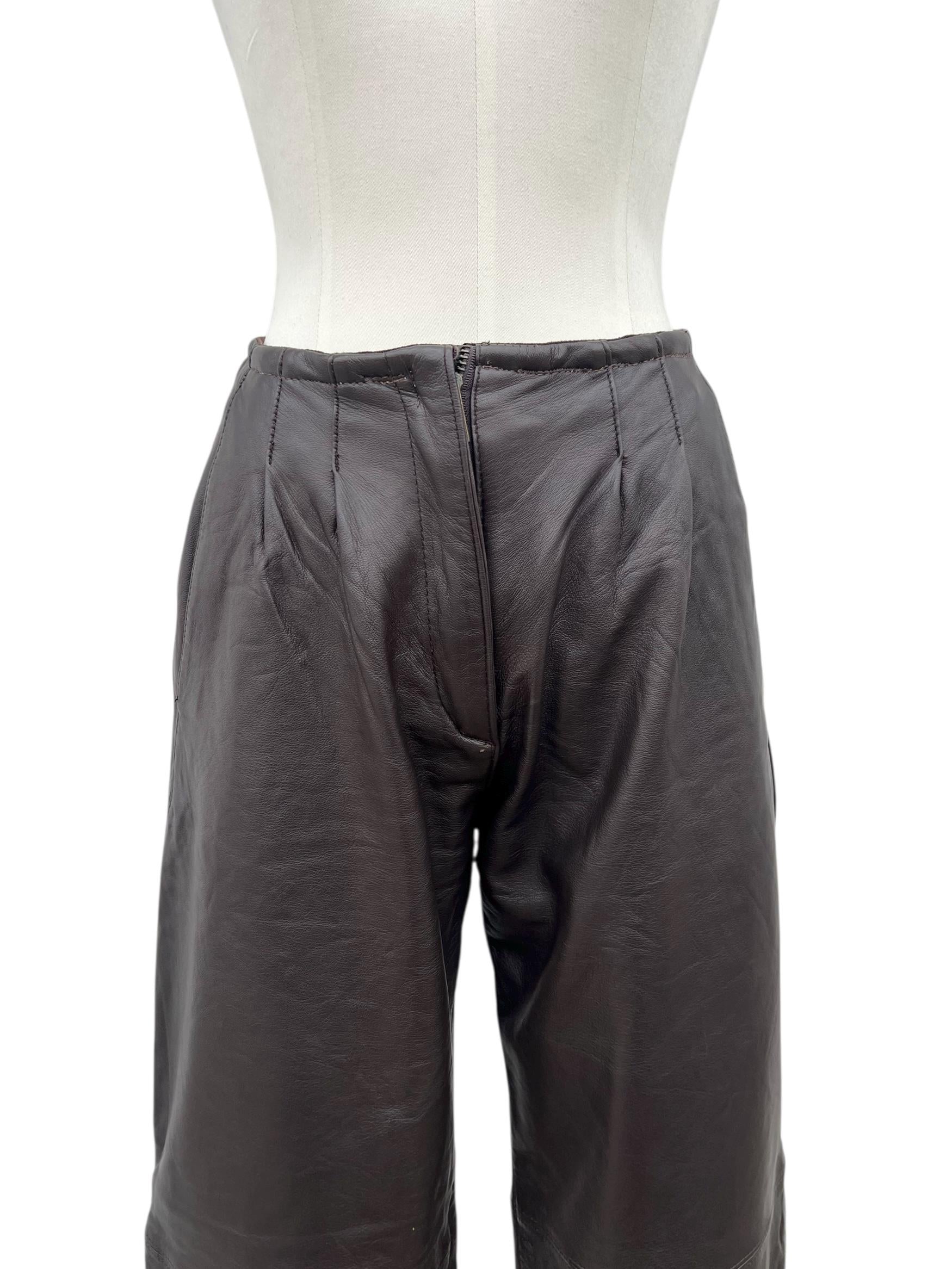 Pantaloni di pelle marroni vintage