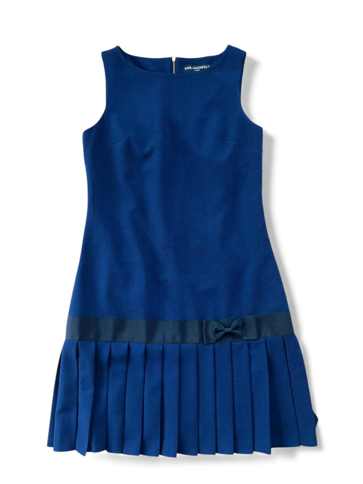 Abito tennis vintage blu con pieghe di Karl Lagerfeld