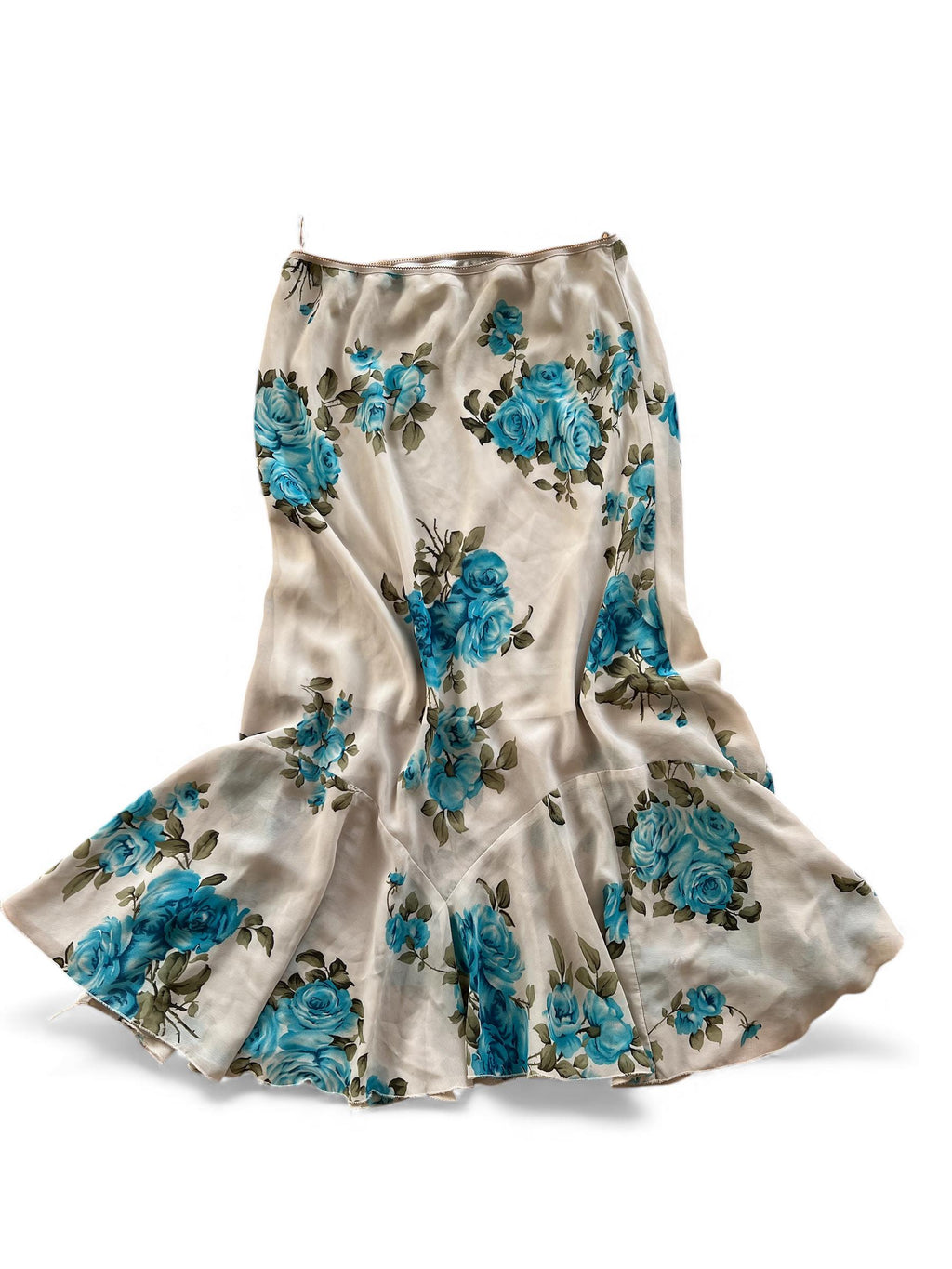 Gonna svasata e asimmetrica vintage stampata a fiori
