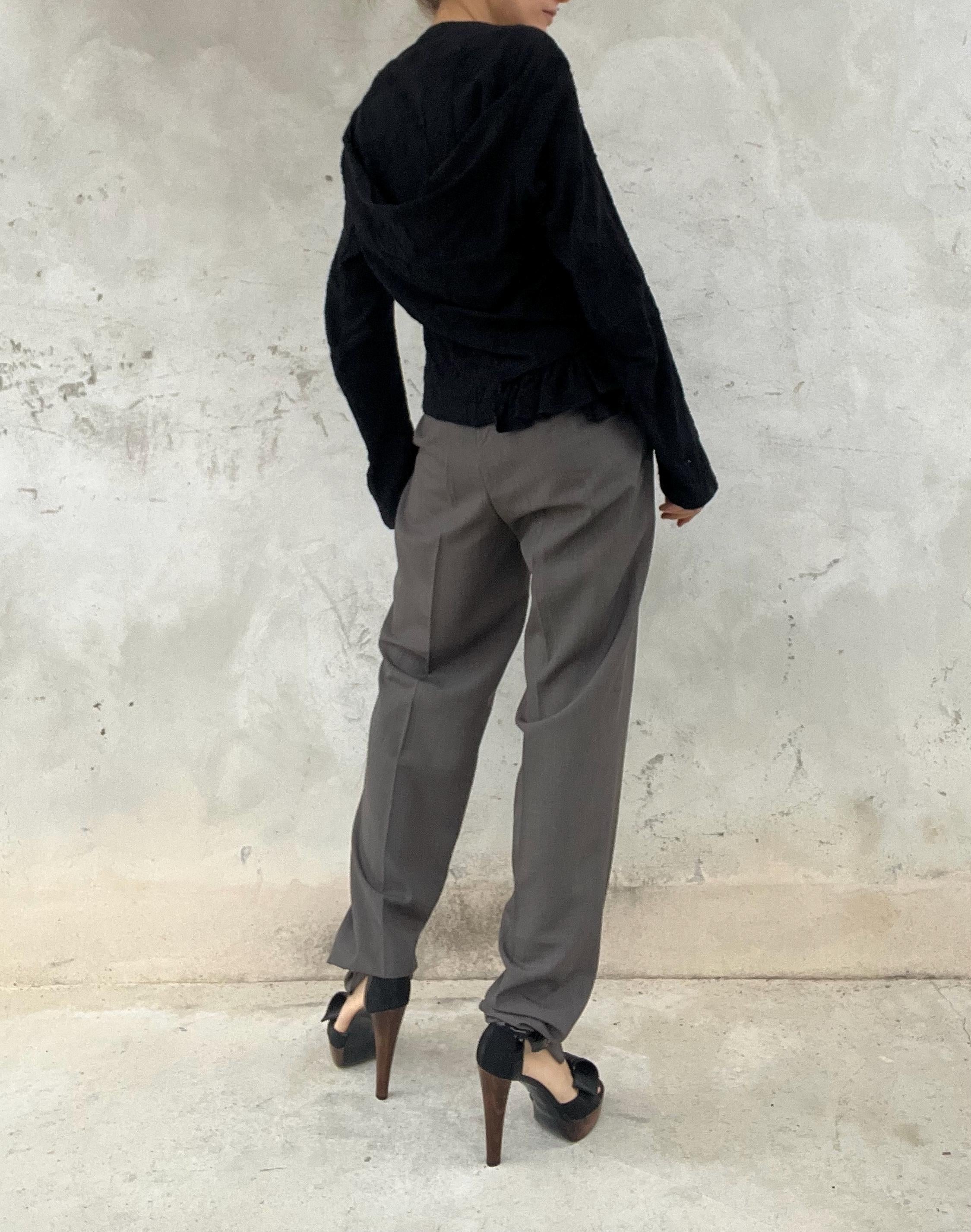 Pantaloni classici in viscosa leggera, grigio melange