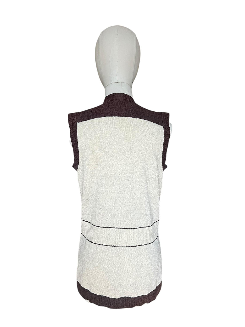 Cardigan anni 70 burro e marrone